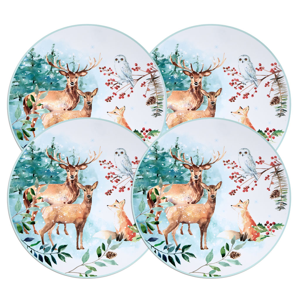 НАБОР ПОДСТАНОВОЧНЫХ САЛФЕТОК ЗИМНЯЯ СКАЗКА ИЗ 4 ШТ., ДИАМЕТР=38 СМ