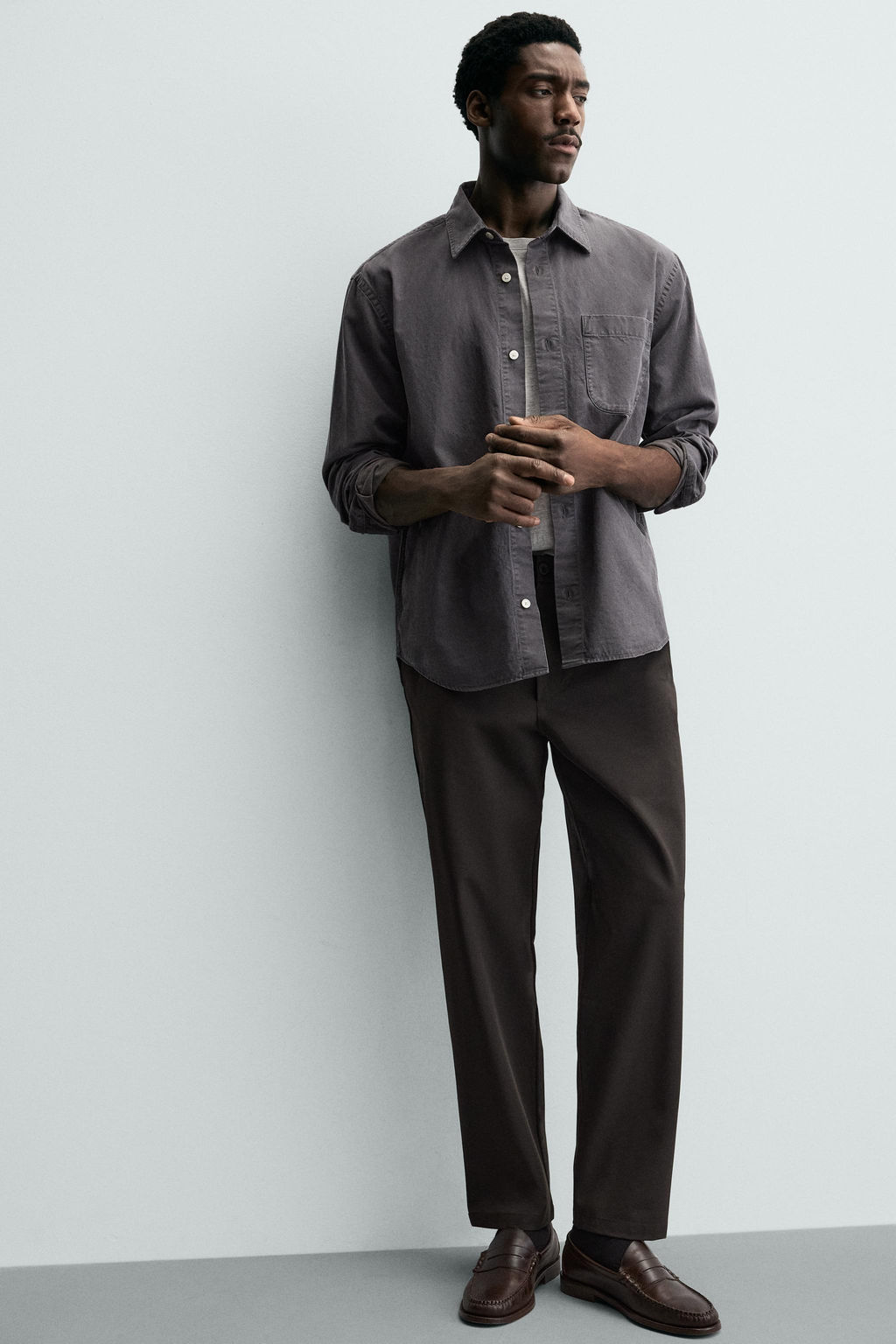 PANTAL?N REGULAR FIT CONFORT / Marr?n - Zara фото 6