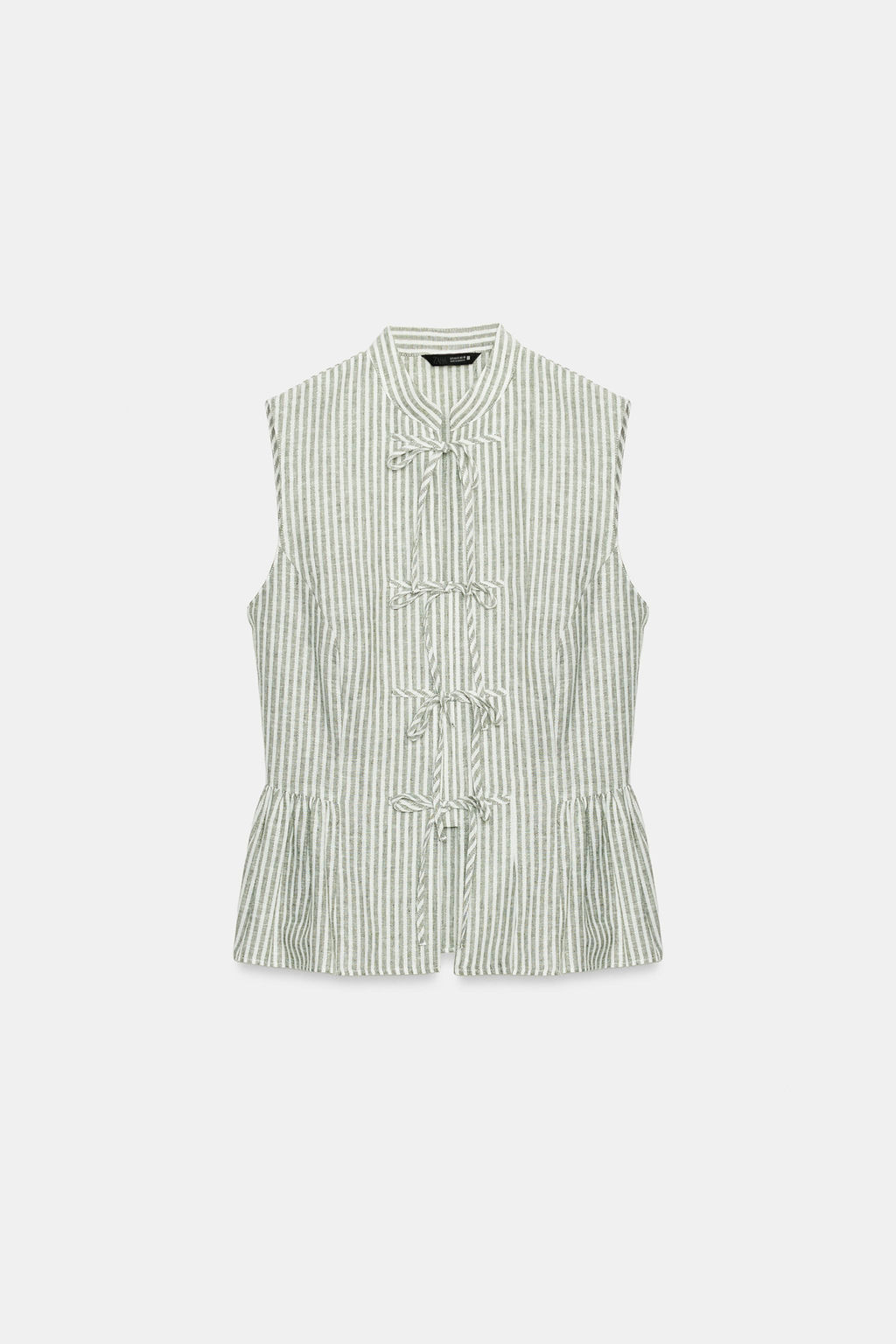 TOP RAYAS LAZOS HILO METALIZADO / Verde / Crudo - Zara фото 6