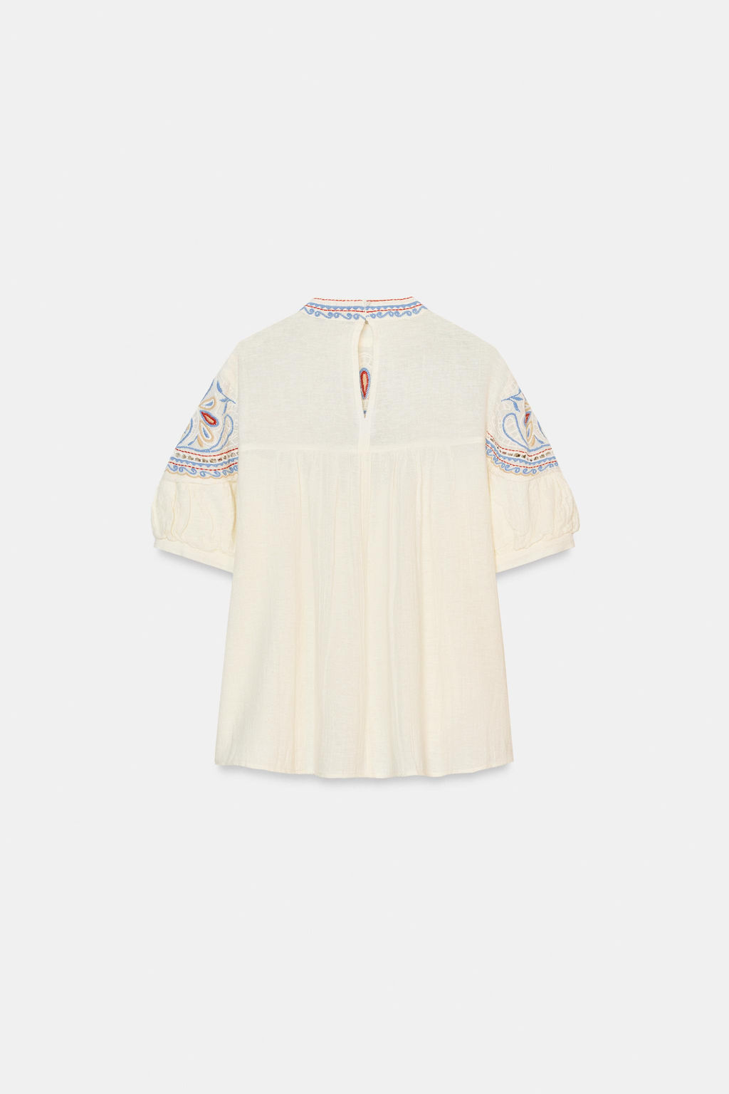 BLUSA BORDADOS MANGA CORTA / Crudo - Zara фото 6