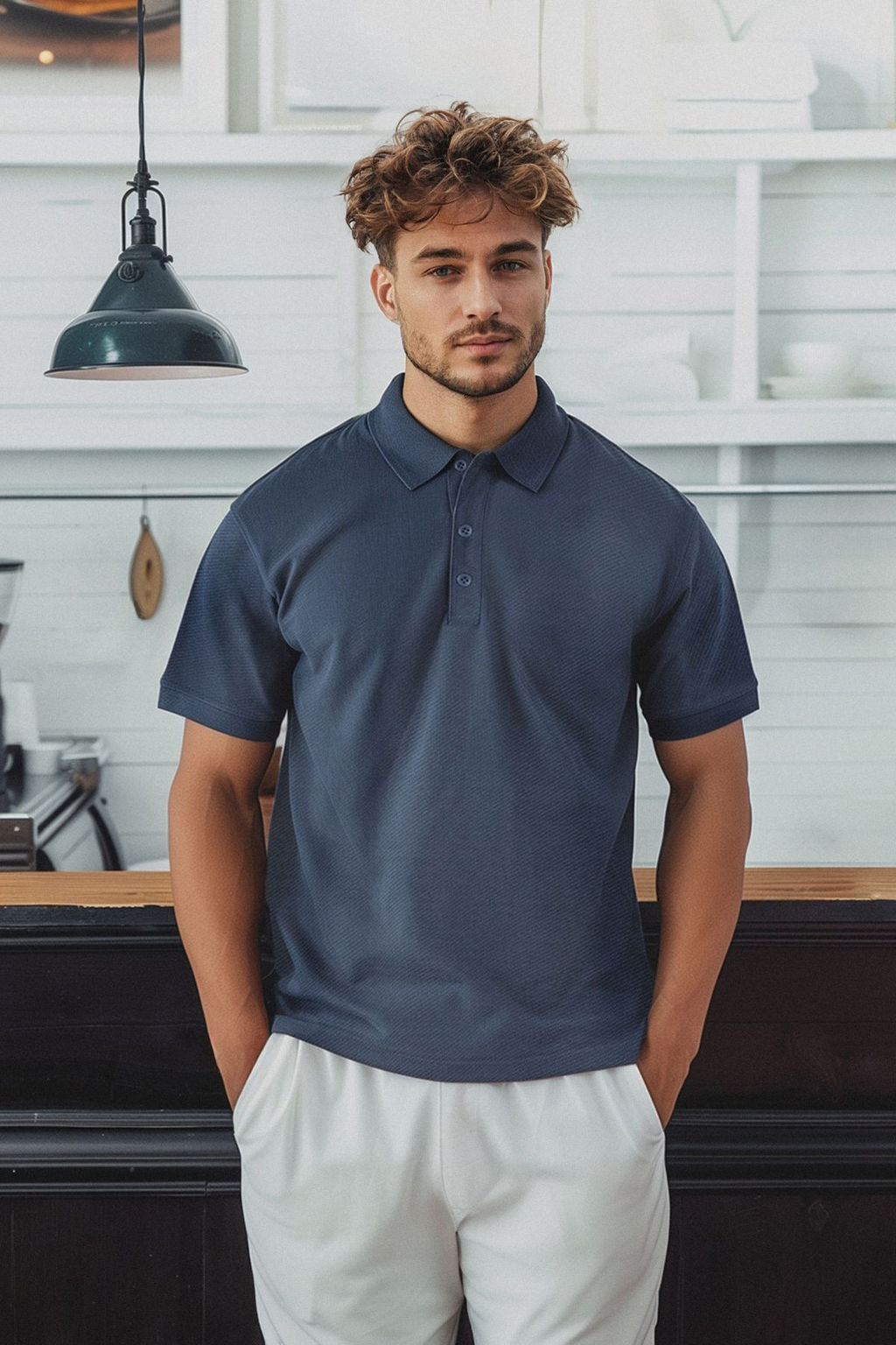 TRENDYOL MAN Beyaz Regular/Normal Kesim K?sa Kol Dokulu Dugmeli Polo Yaka T-shirt TMNSS23PO00018 - Trendyolmilla фото 27