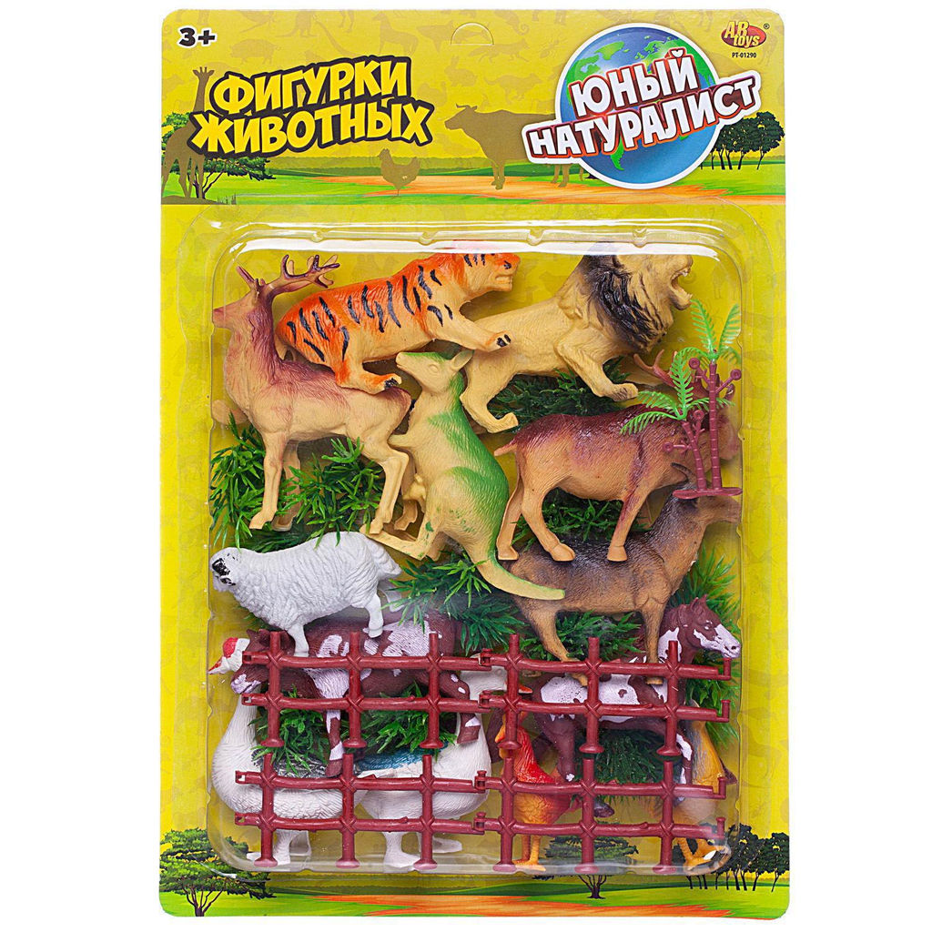 Игровой набор ABtoys Юный натуралист Фигурки диких и домашних животных с игровыми предметами  фото 2