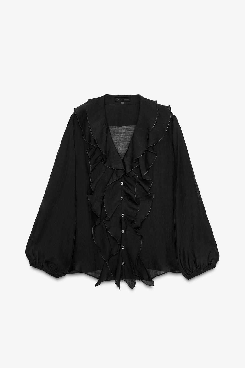 ZW COLLECTION RUFFLED SHIRT - Zara фото 6