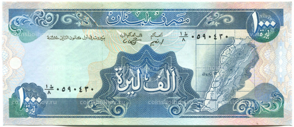 1000 ливров 1988 года Ливан