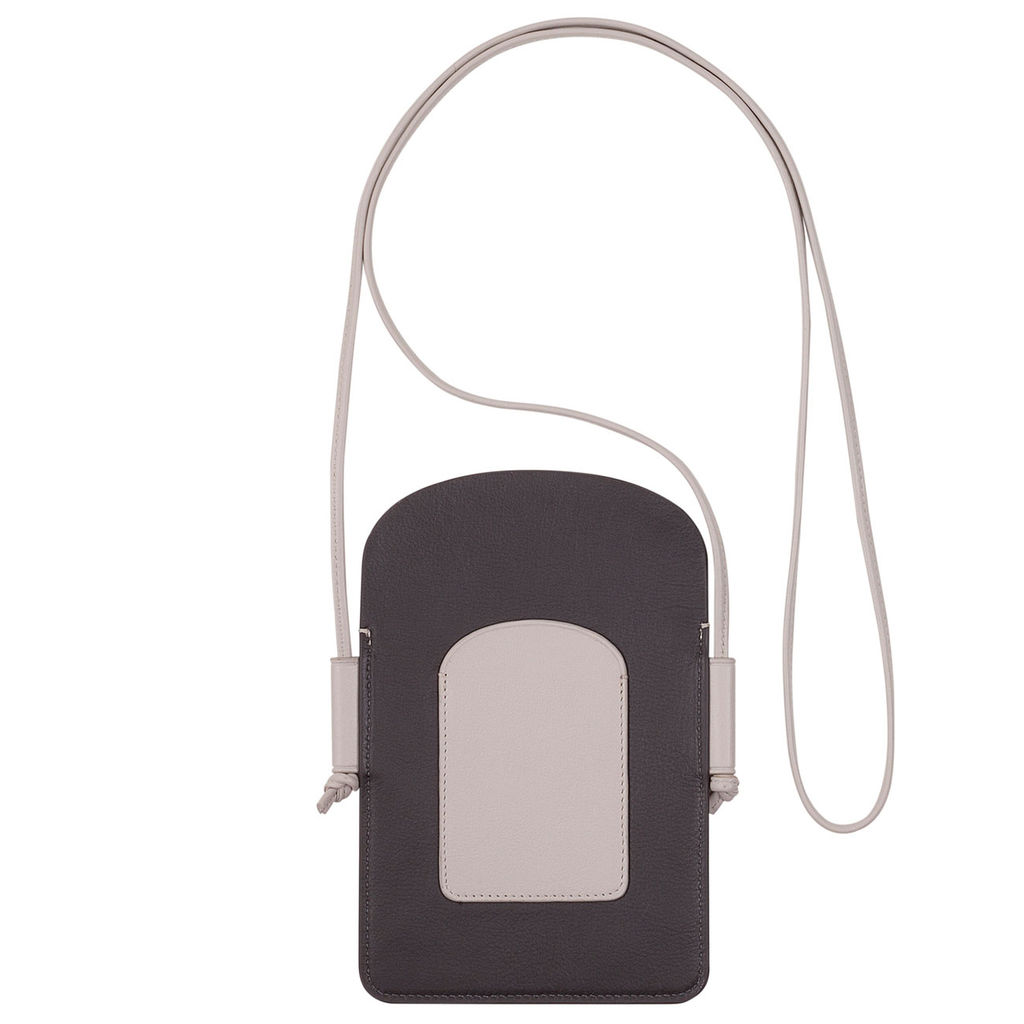 Итальянская кожаная сумочка для телефона DuDu серии Minorca | жемчужный серый - Dudubags фото 2