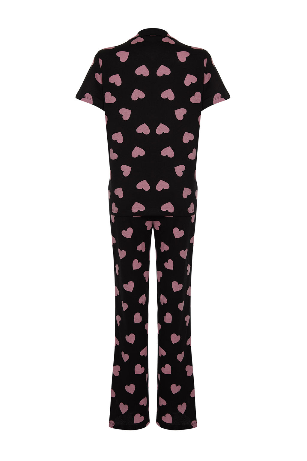 Trendyolmilla Beyaz %100 Pamuklu Kalpli Orme Pijama Tak?m? THMSS24PT00337 фото 8