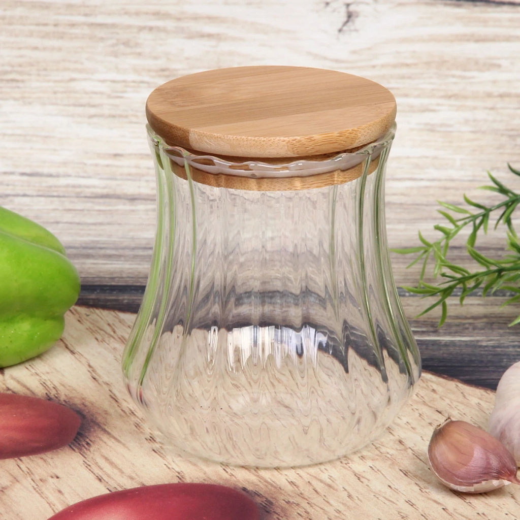 Банка для продуктов стеклянная 500мл "Bella cucina" с бамбуковой крышкой