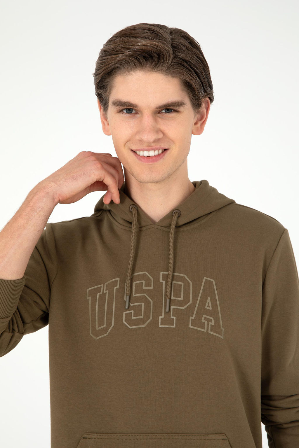 Мужской базовый свитшот цвета хаки Неожиданная скидка в корзине - U.s. polo assn фото 2