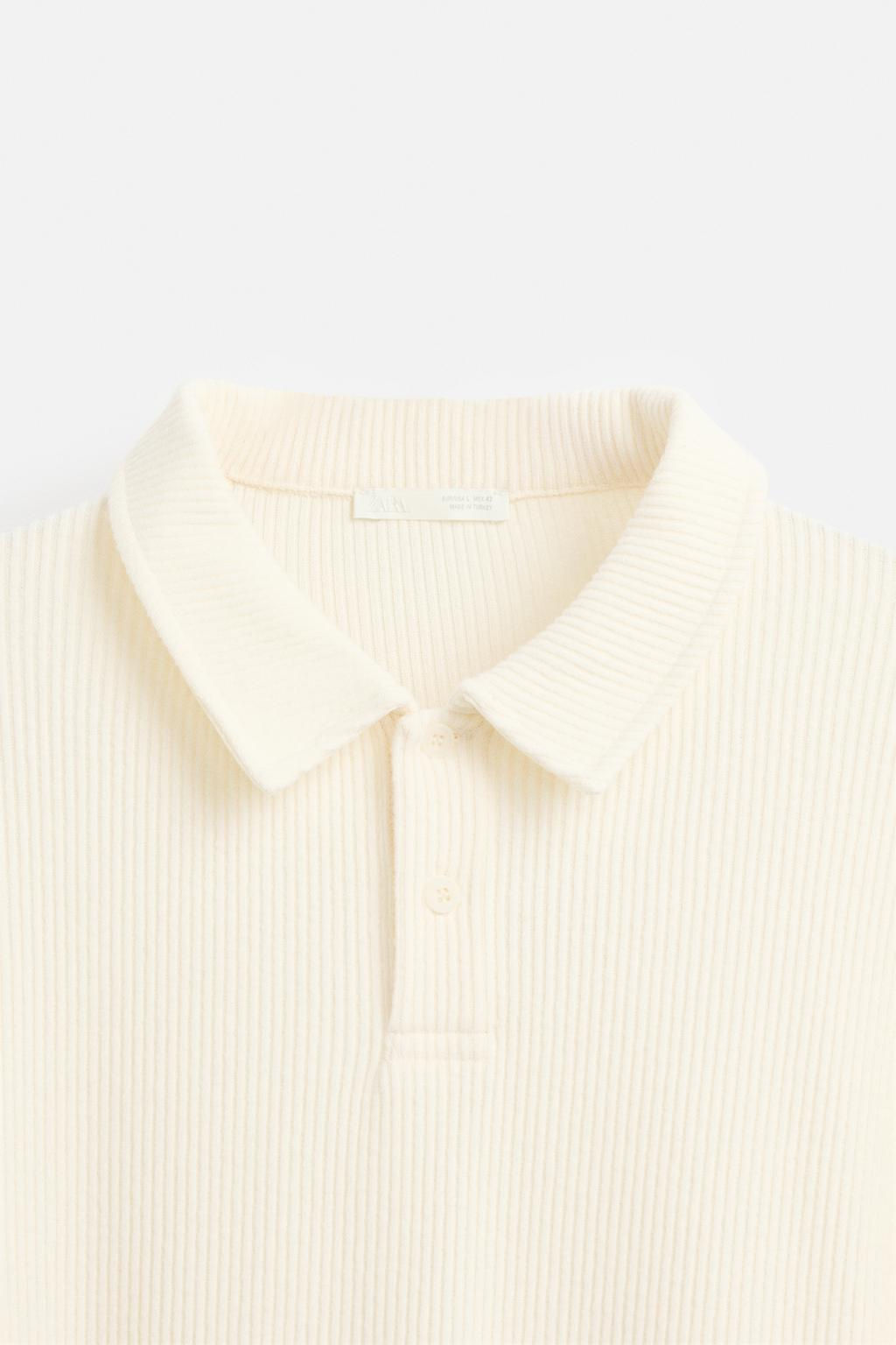 TEXTURED RIBBED POLO SHIRT - Zara фото 10