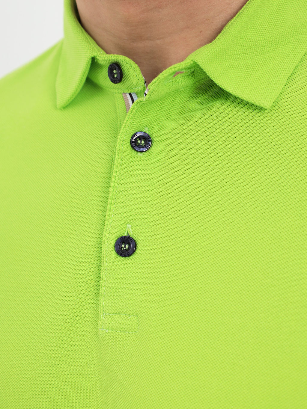 Джемпер мужской с воротником поло короткий рукав GREG G144-PO124T-CTP1085 (салат неон)  фото 3