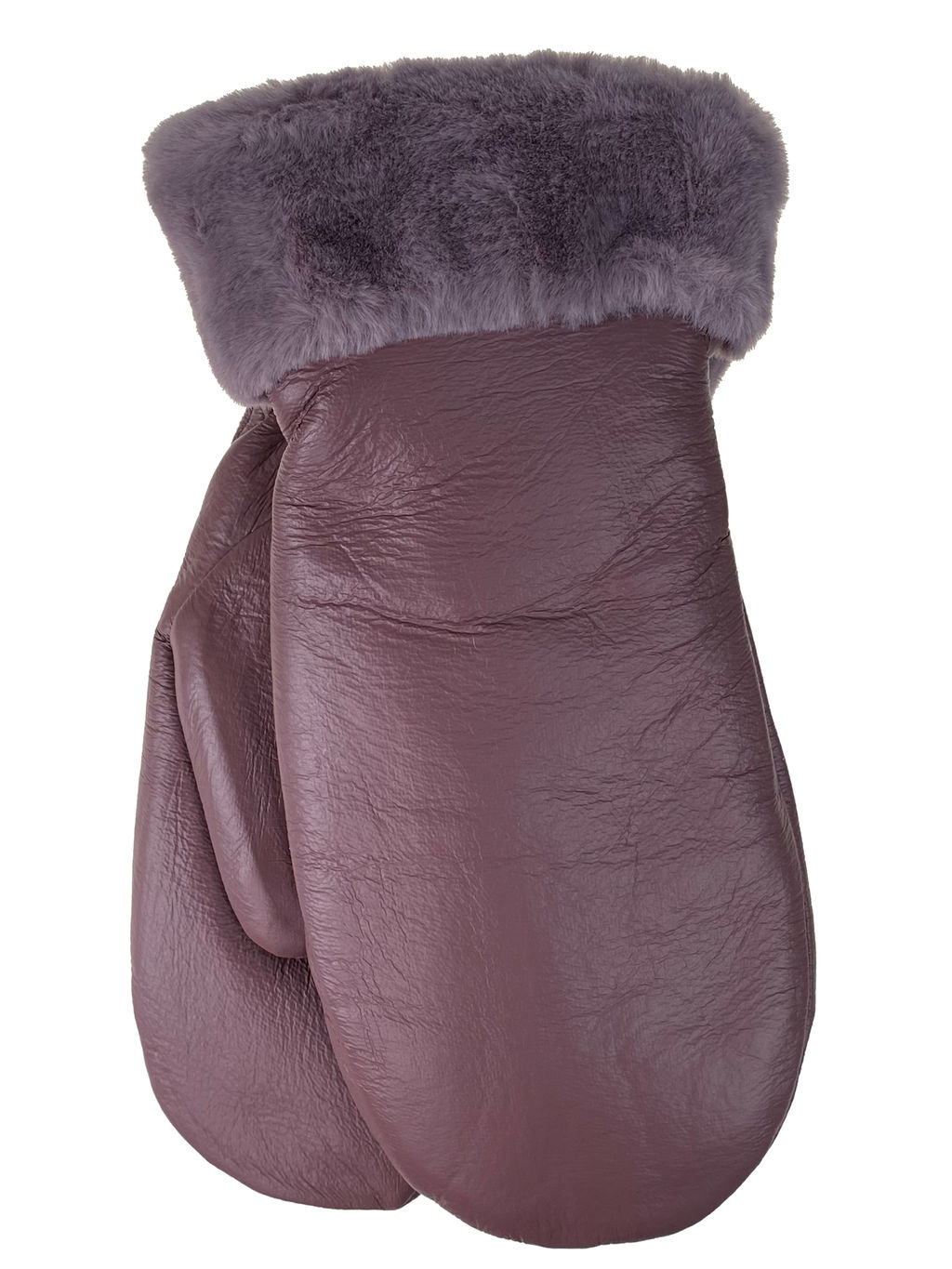 Зимние женские варежки с подкладом из искусственного меха, цвет шоколад - Greta фото 20