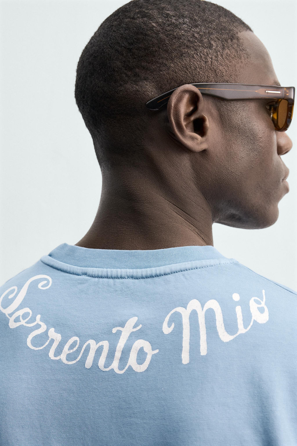 CAMISETA TEXTO SORRENTO / Azul claro - Zara фото 6