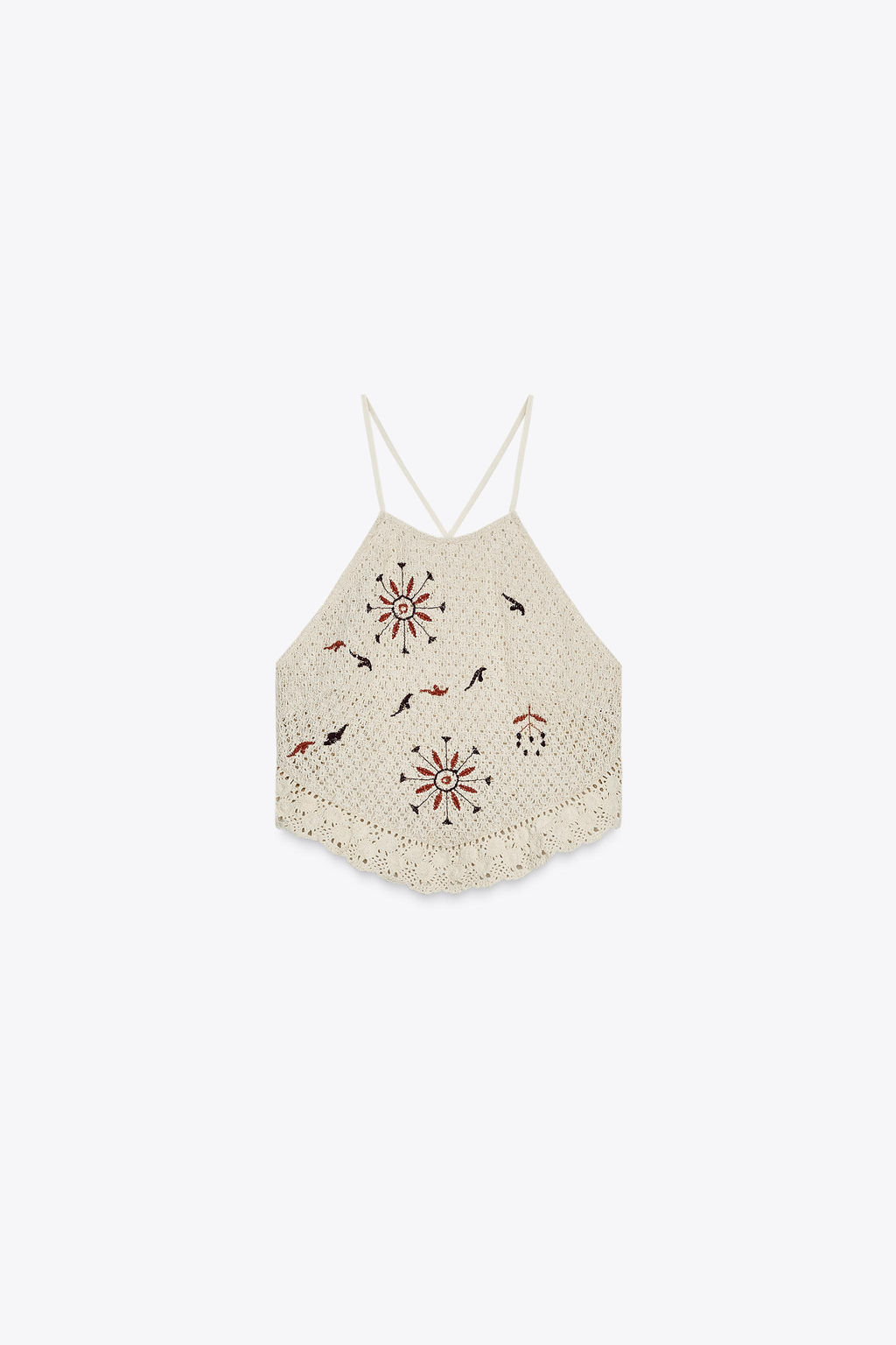 EMBROIDERED CROCHET TOP - Zara фото 4