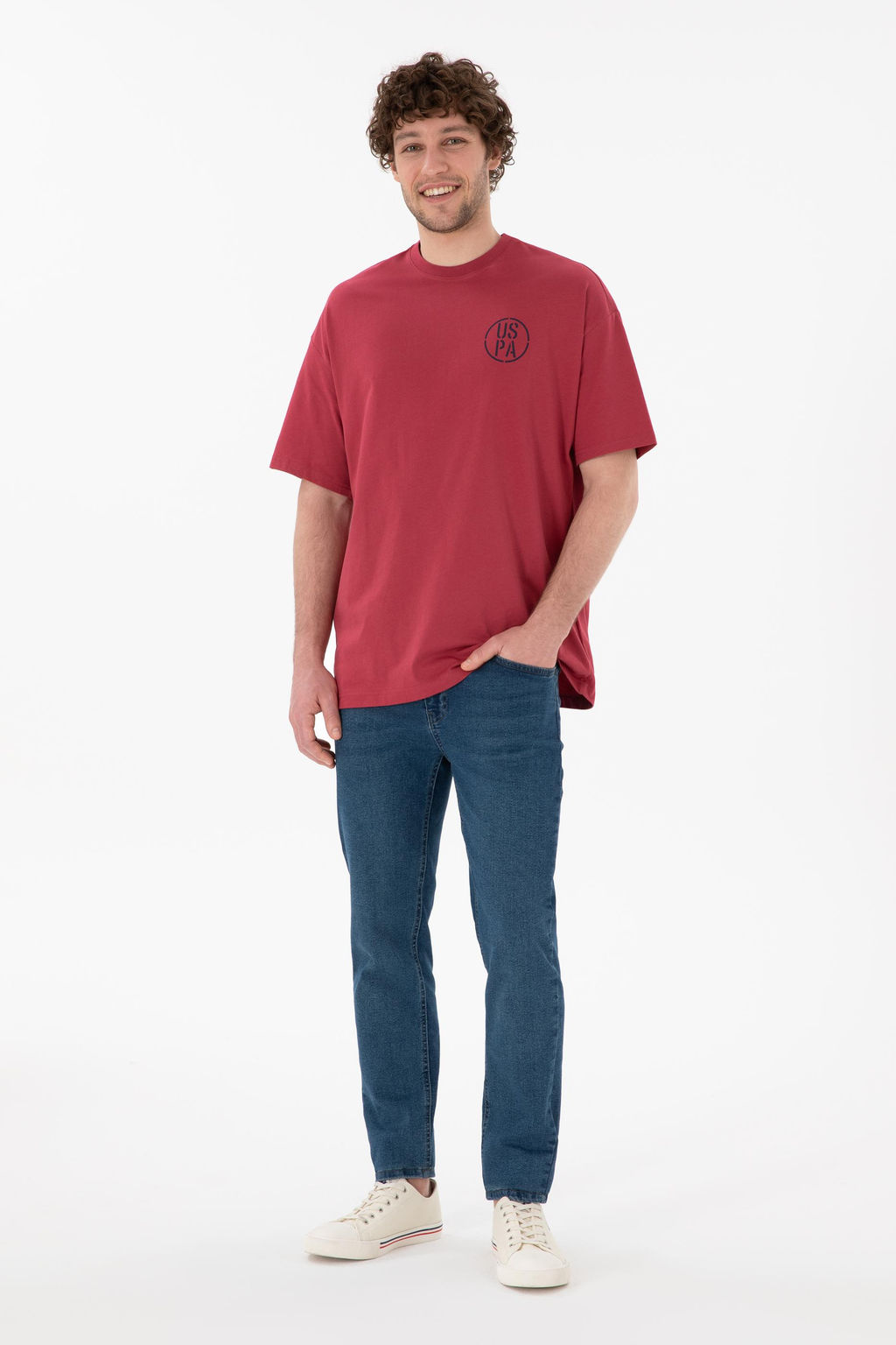 Erkek Oversize Fit Bisiklet Yaka Vi_ne Ti__rt Sepette S_rpriz _ndirim - U.s. polo assn фото 5