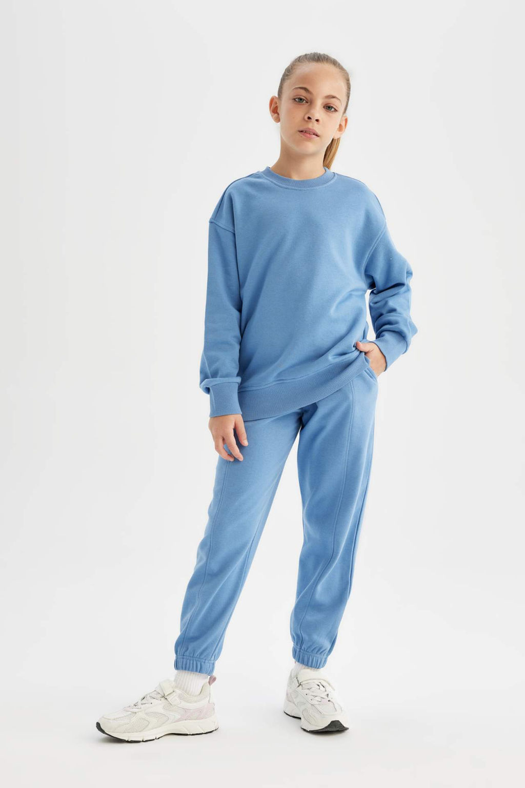 K?z Cocuk Beli Pacas? Lastikli Cepli Jogger Okul Esofman Alt? - Defacto фото 2