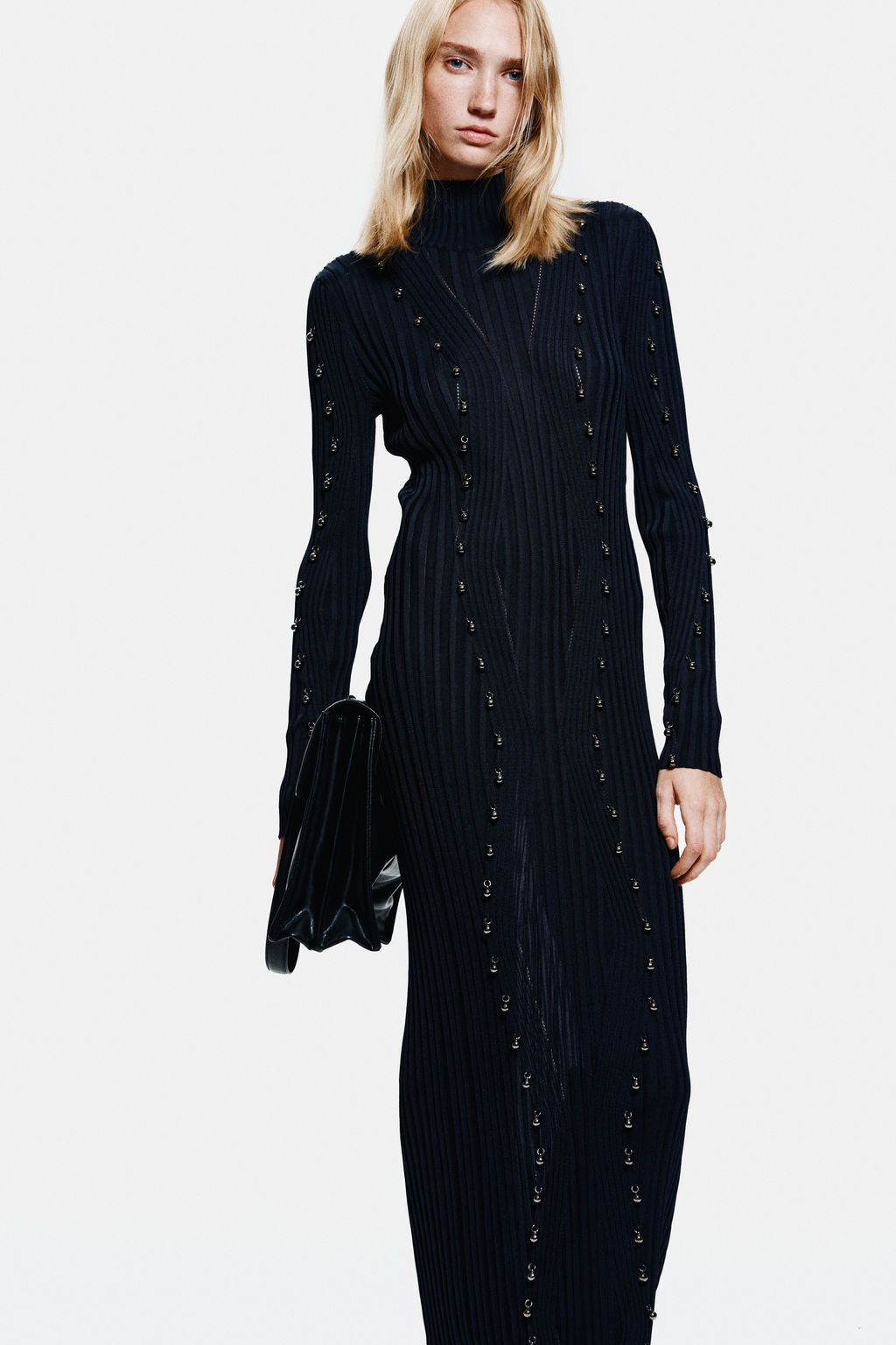 Vestido en punto de canal? con cuentas - H&m фото 6