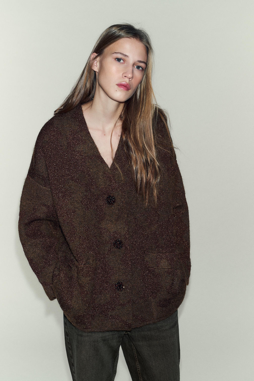 METALLIC THREAD CARDIGAN - Zara фото 2