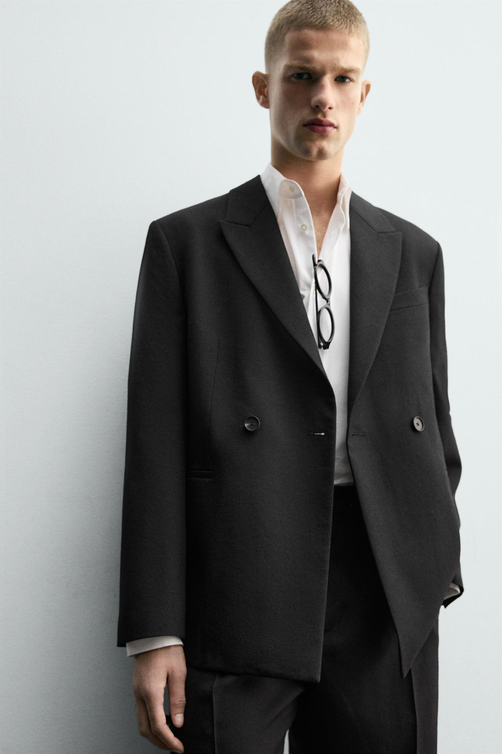 DOUBLE-BREASTED 100% WOOL SUIT BLAZER - Zara фото 5