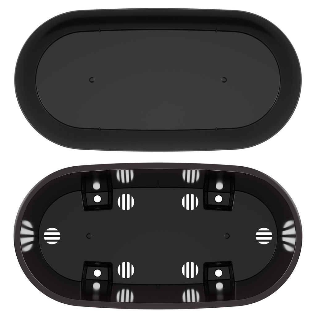 Горшок цветочный "Лея" 4л овальный двойной (с автополивом) (графитовый) М8898