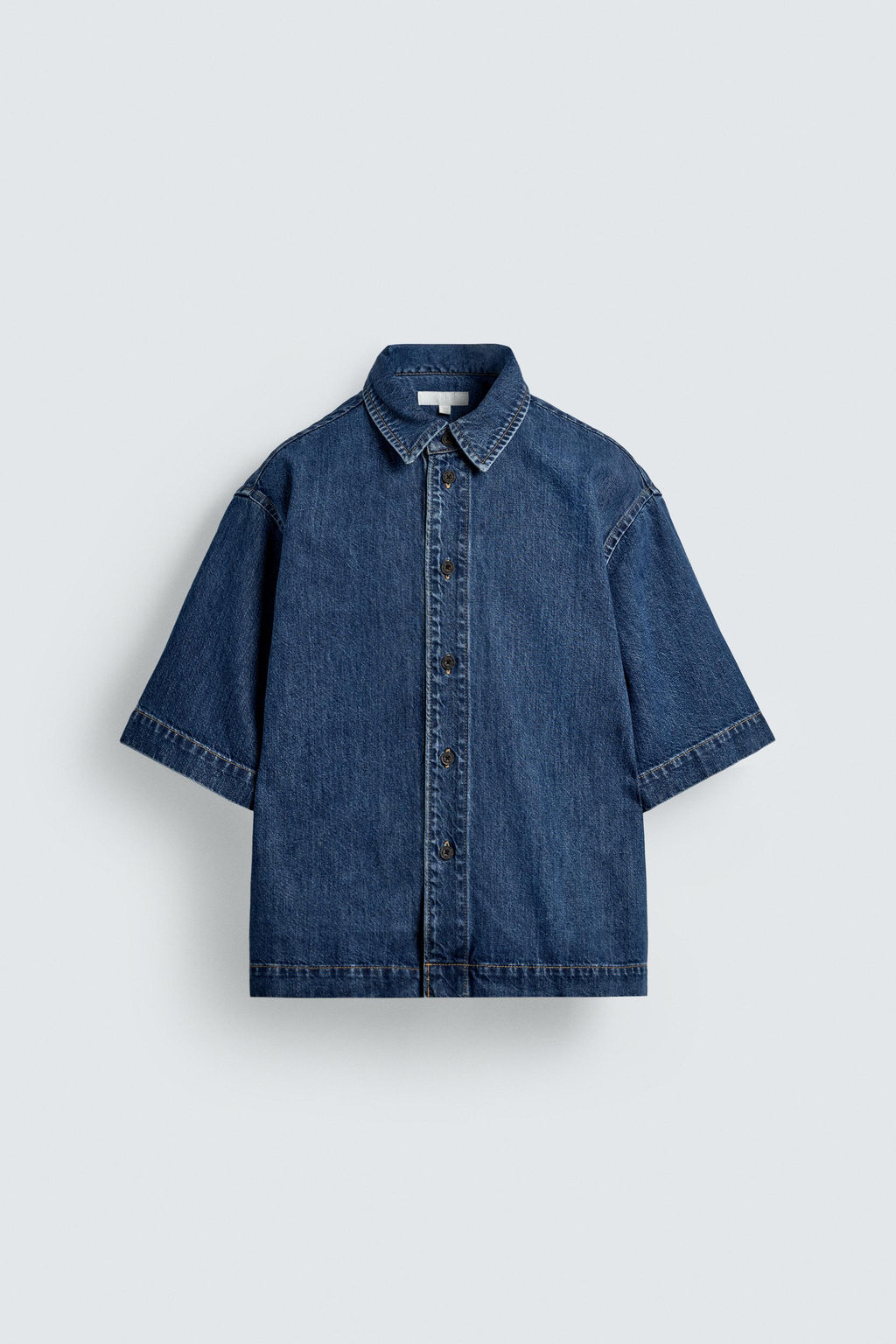 SHORT SLEEVE DENIM SHIRT - Zara фото 8