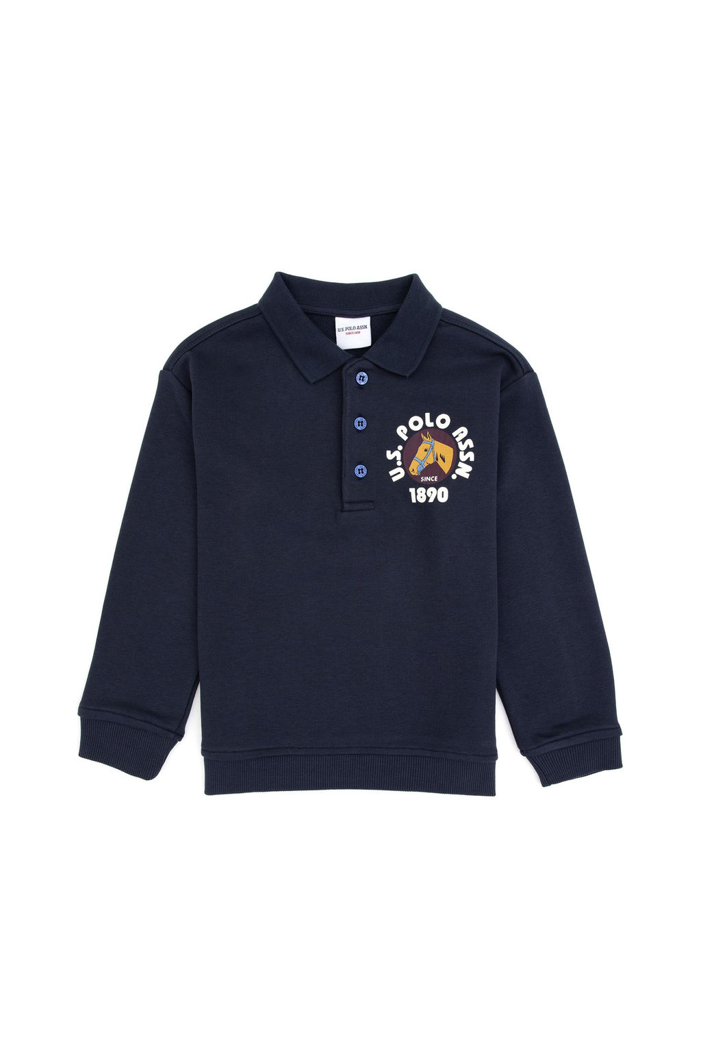 Erkek _ocuk A__k Lacivert Polo Yaka Sweatshirt - U.s. polo assn фото 4