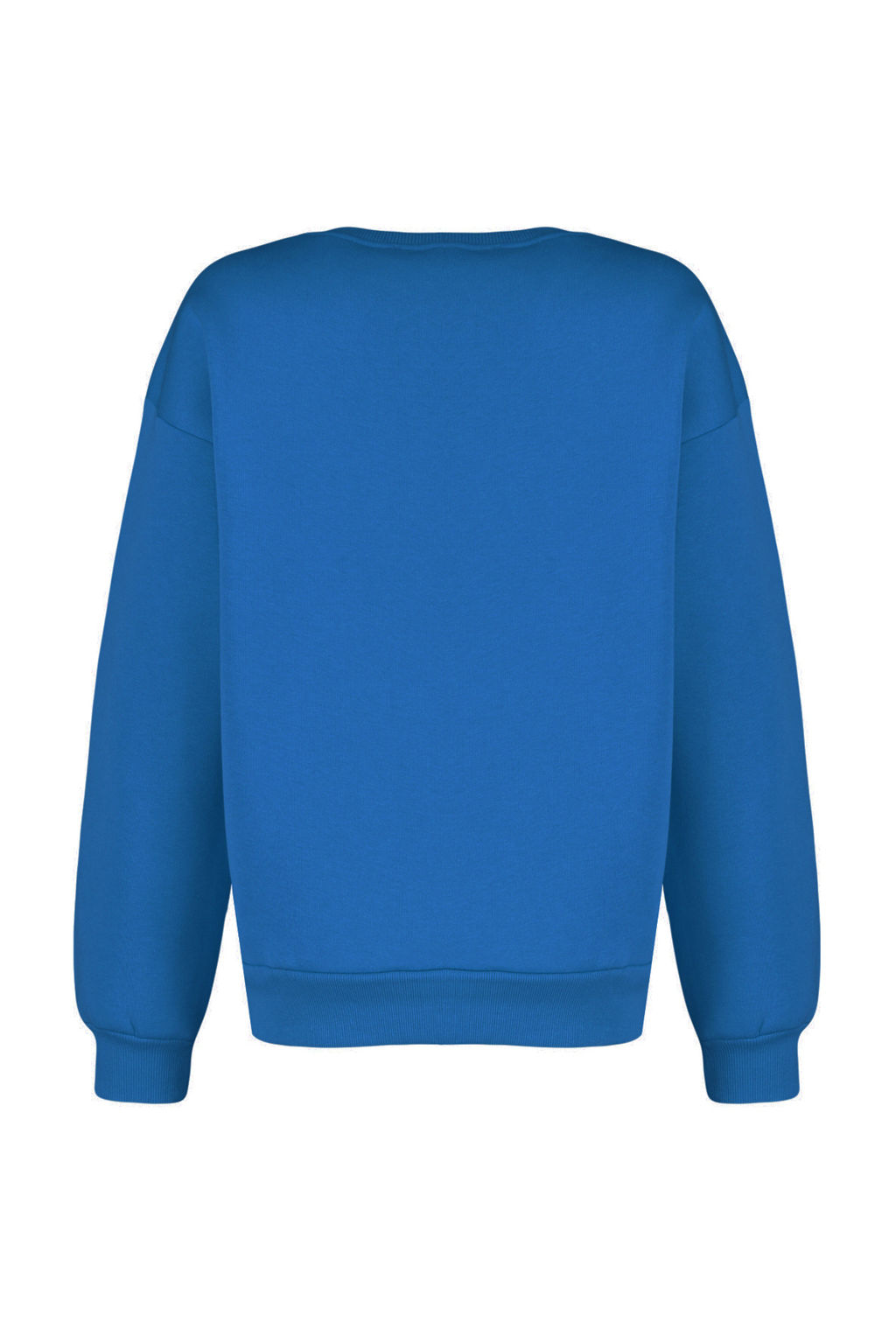 Saks Oversize/Rahat Kesim Basic Bisiklet Yaka Kal?n/Ici polarl? Orme Sweatshirt TWOAW24SW00102