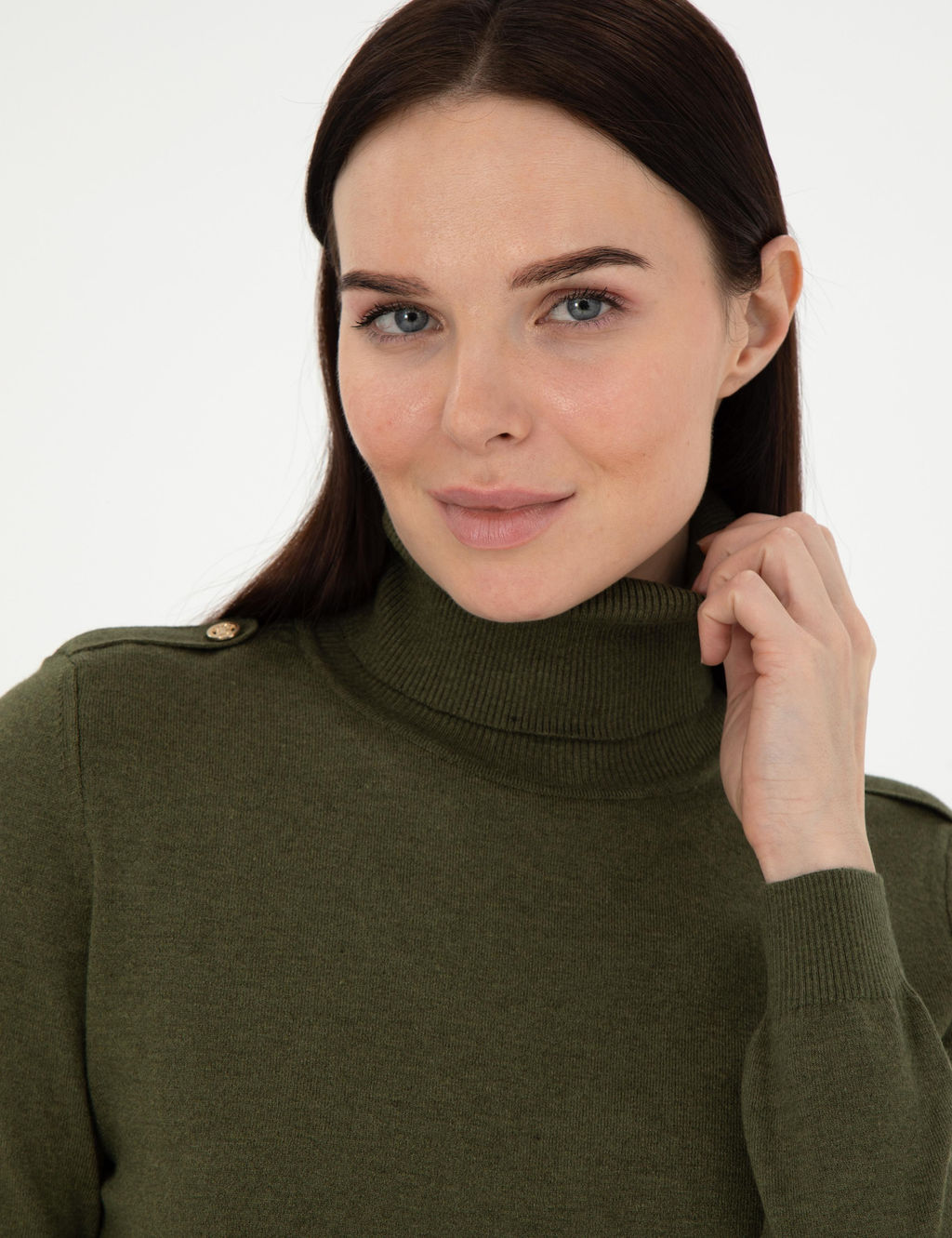 Kahverengi Slim Fit Basic Kazak