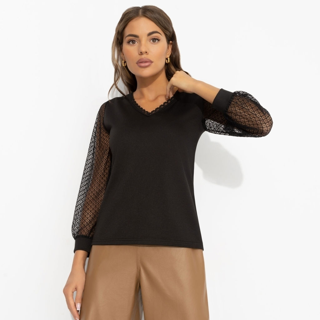 Блуза комбинированная, Попала в сказку (black) - Charutti фото 2