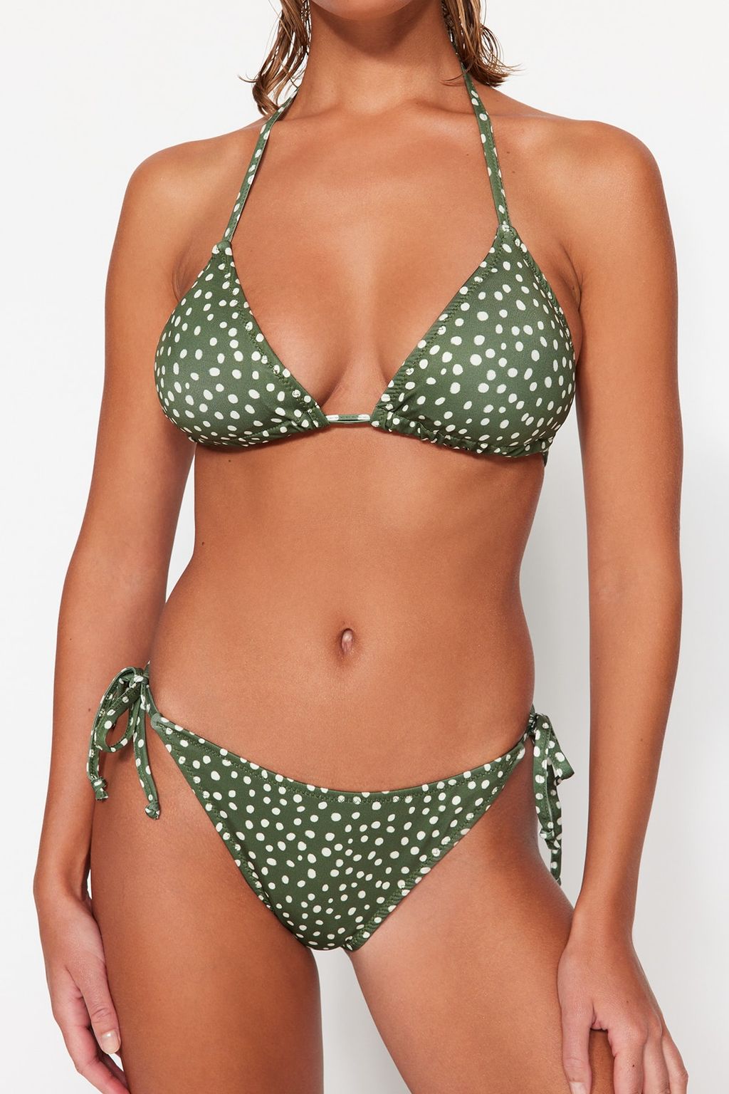 Puantiyeli Ucgen Baglamal? Bikini Tak?m? TBESS23BT00005