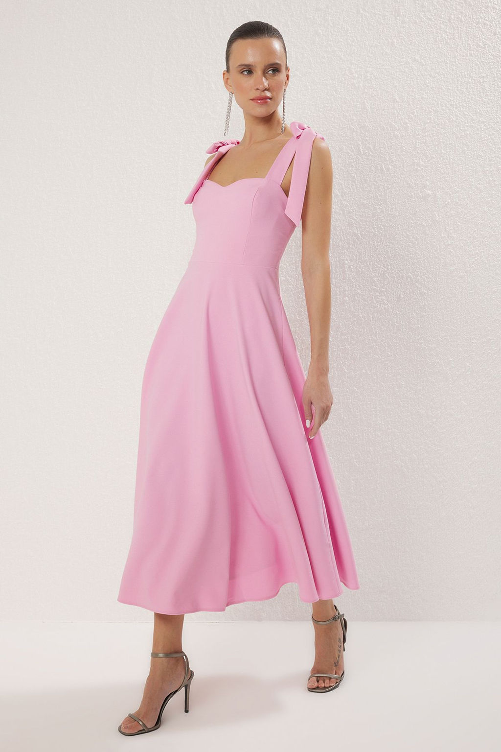 TRENDYOLMILLA Siyah A-Kesim Ask? Baglama Detayl? Dokuma Elbise TPRSS24EL00251  фото 14