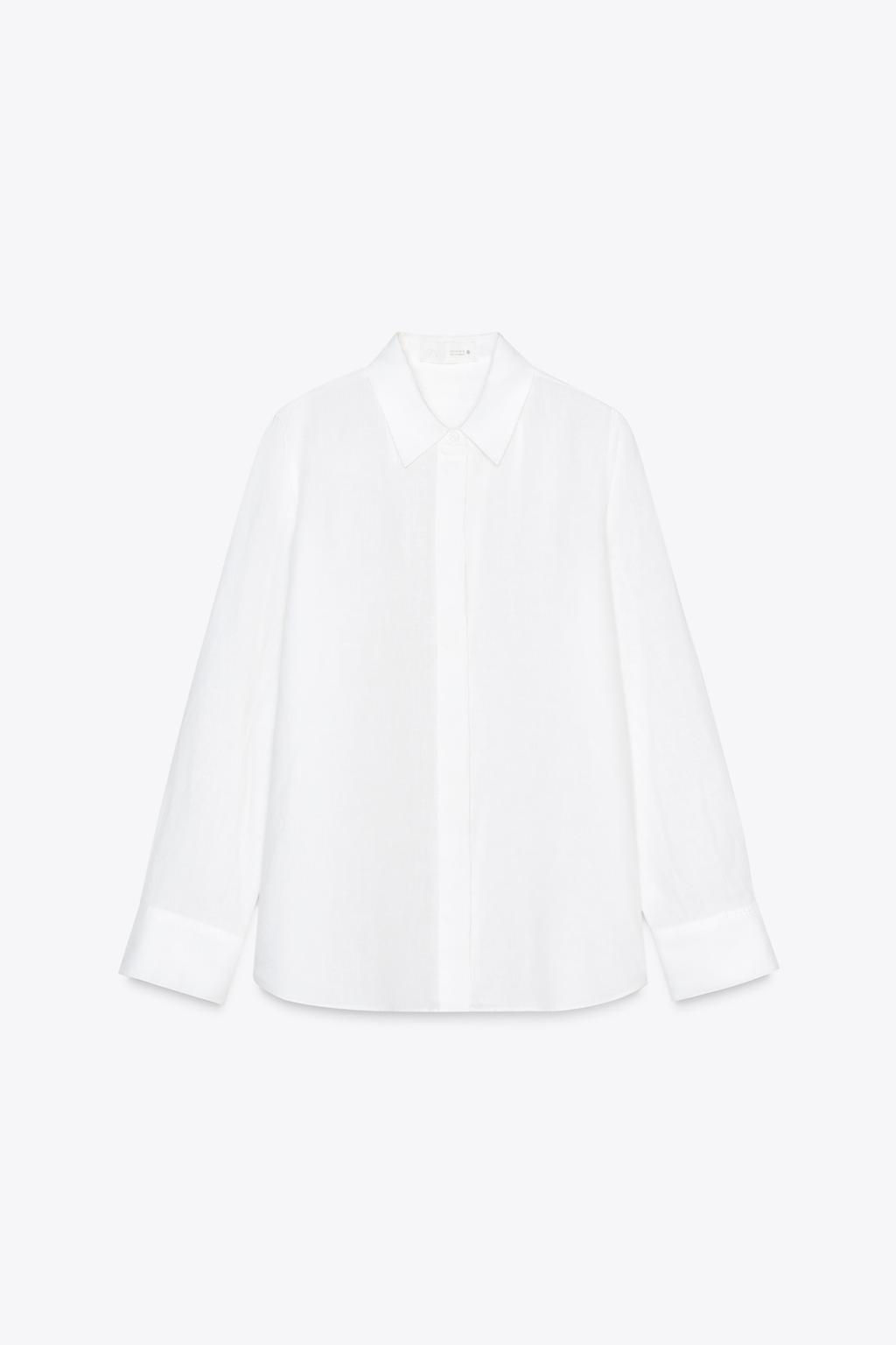 ZW COLLECTION 100% LINEN SHIRT - Zara фото 6