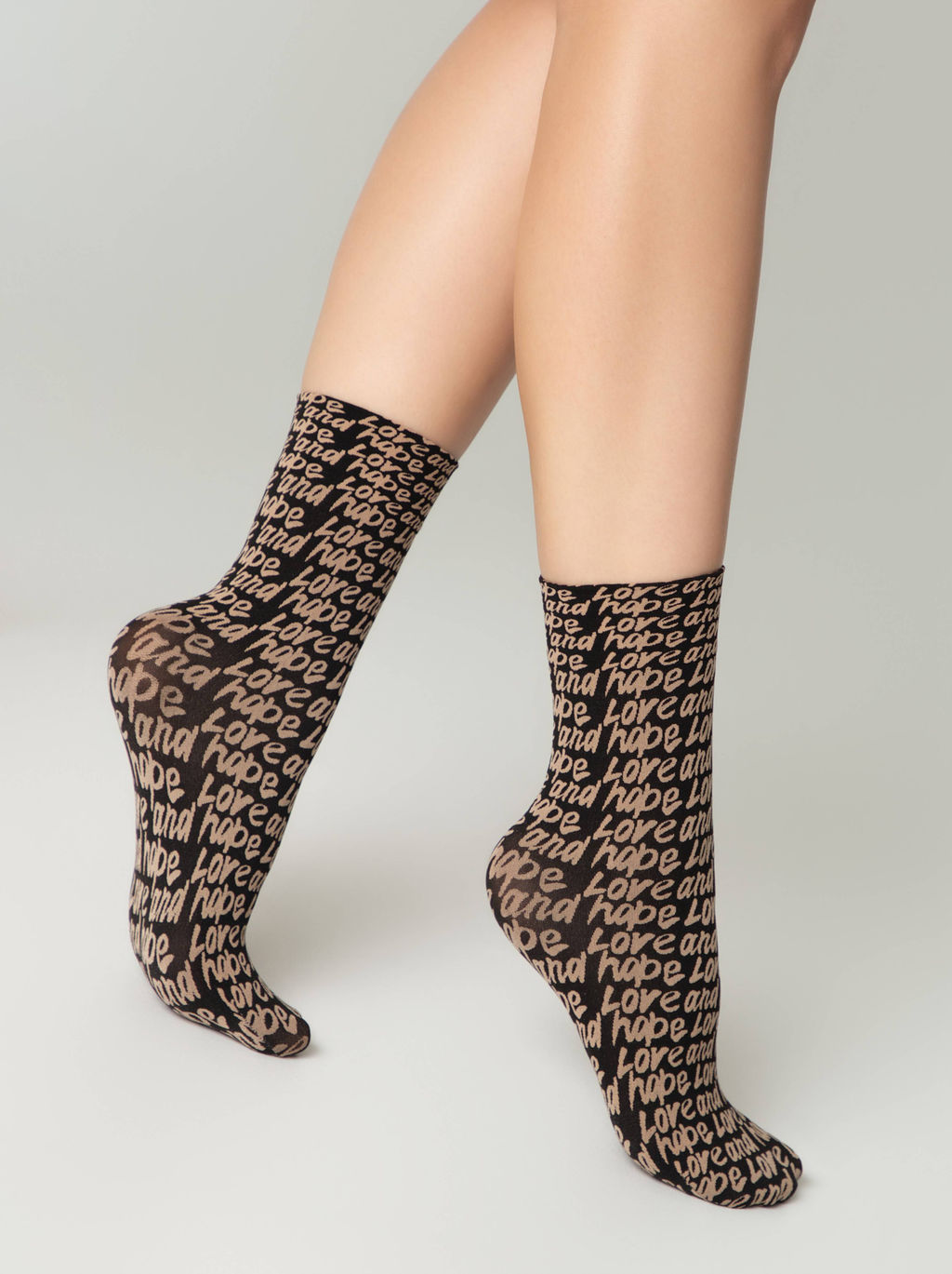 Цена за 2 пары. Носки фантазийные CONTE FANTASY Плотные носки с вывязанным рисунком Love