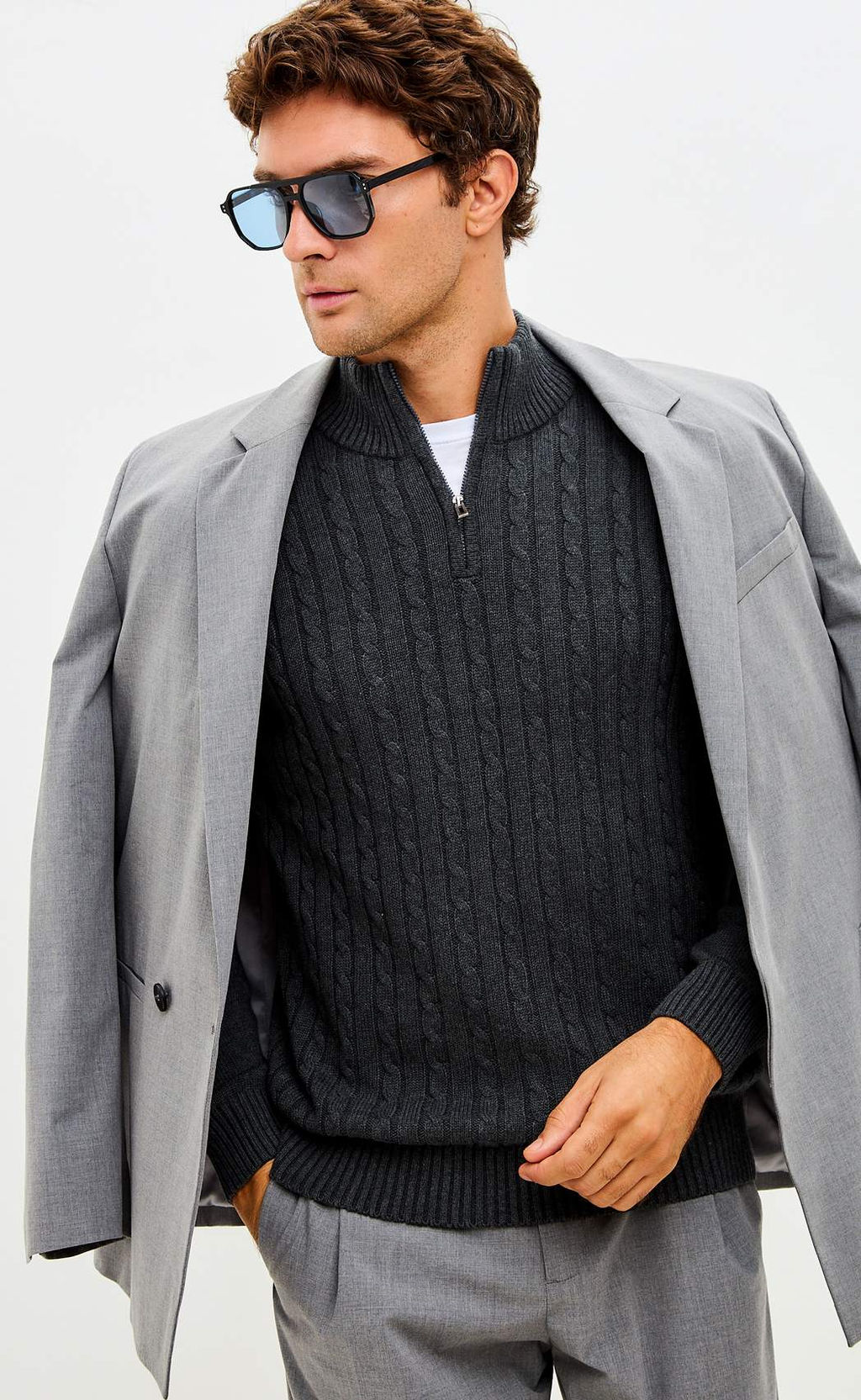 Джемпер F521-1565 d.grey melange - Fine joyce фото 7