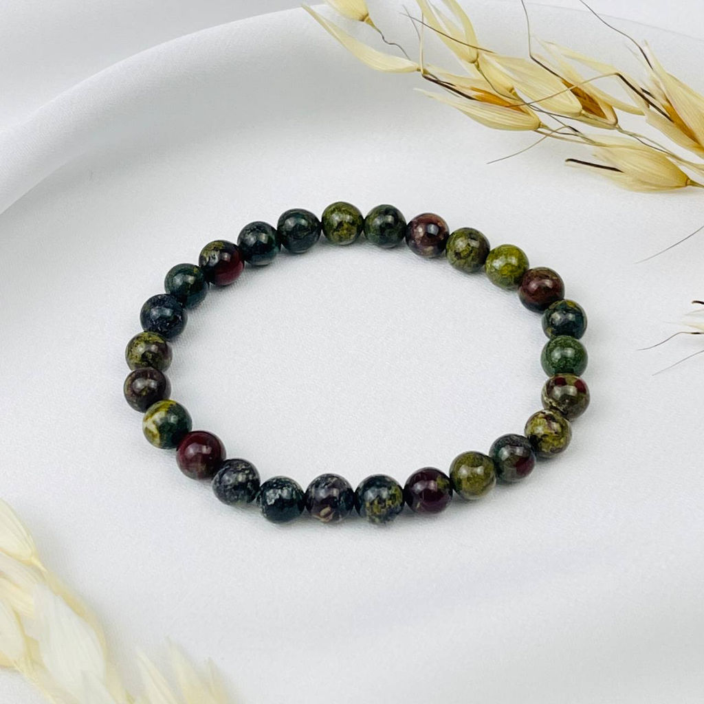 Браслет из зеленой Яшмы (Кровь дракона) 17 см