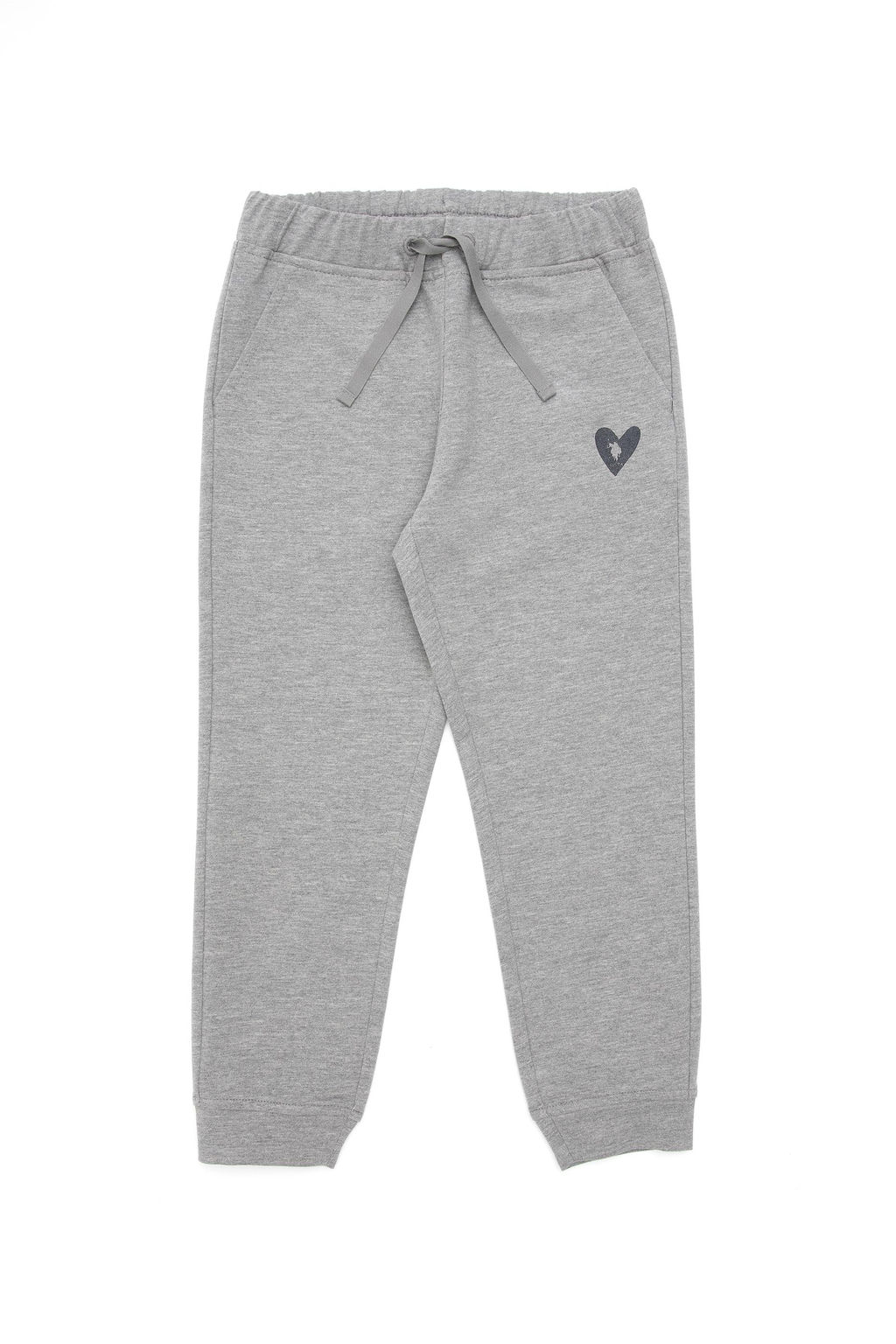 Серые меланжевые спортивные штаны для девочек - U.s. polo assn фото 2