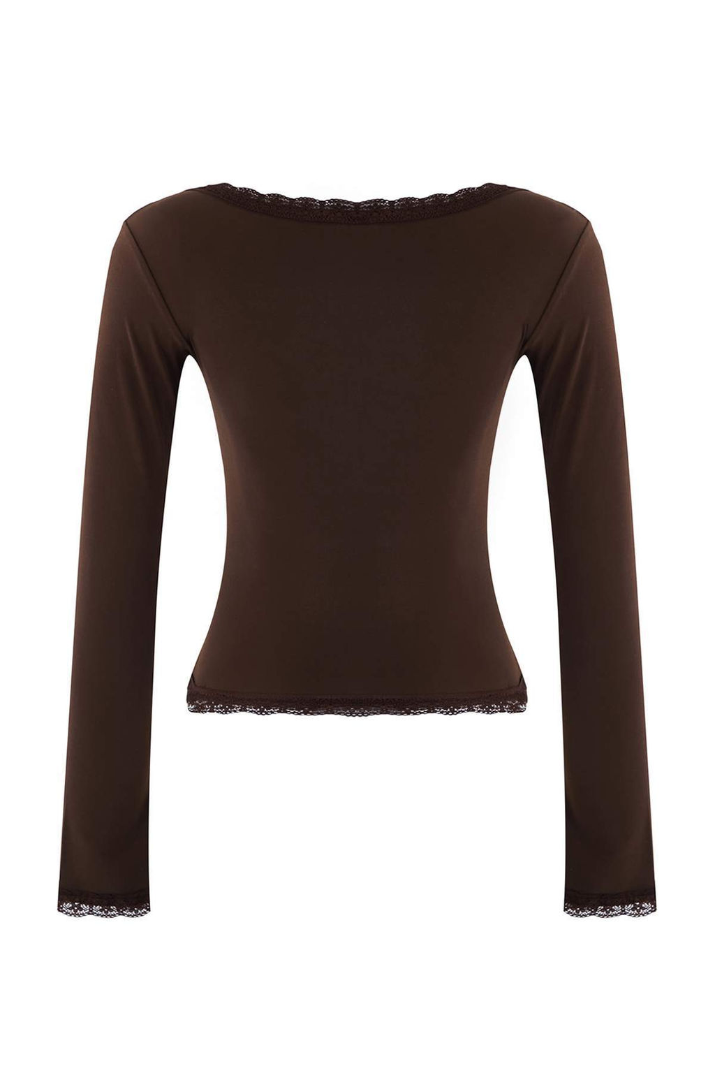 Siyah Dantel Detayl? Kare Yaka Orme Party Bluz TPRAW26BZ00045 - Trendyolmilla фото 10