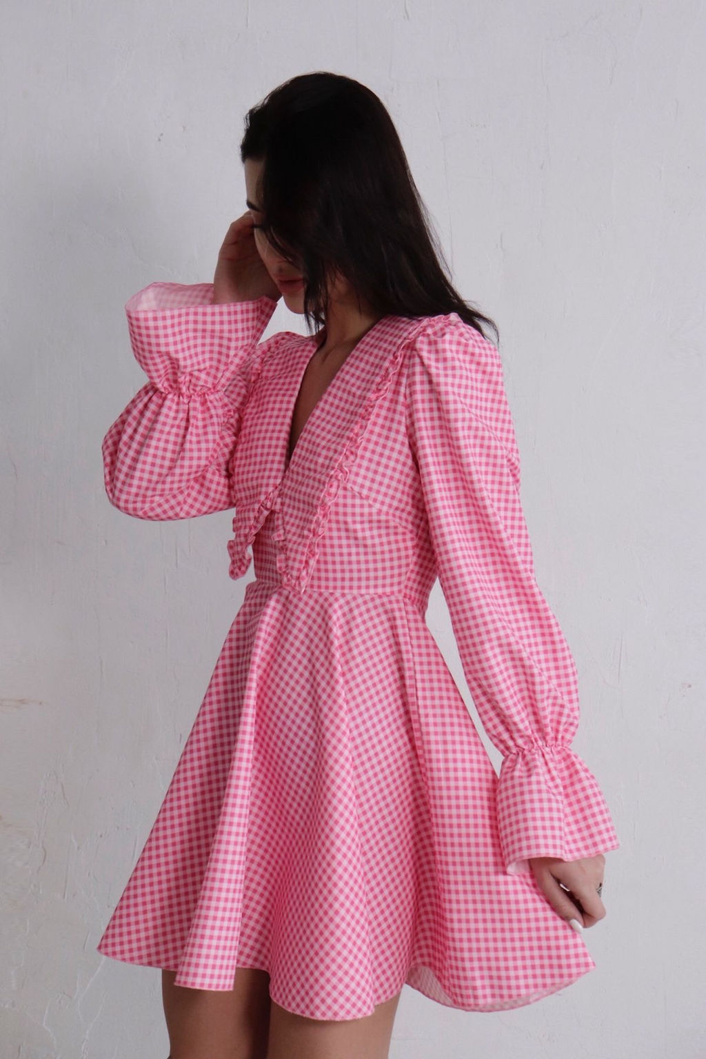 Martichelli Платье розовое в клеточку