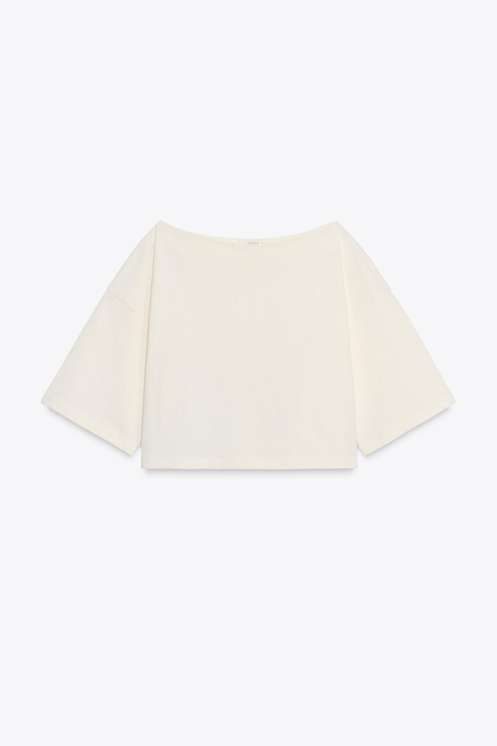 BOAT NECK COTTON T-SHIRT - Zara фото 4