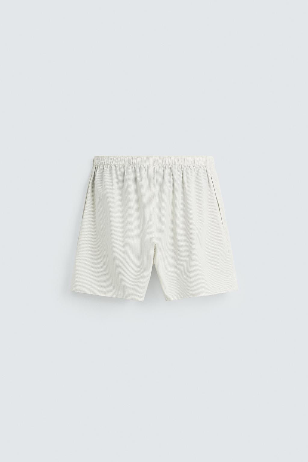 COTTON-HEMP STRIPED BERMUDA SHORTS - Zara фото 16