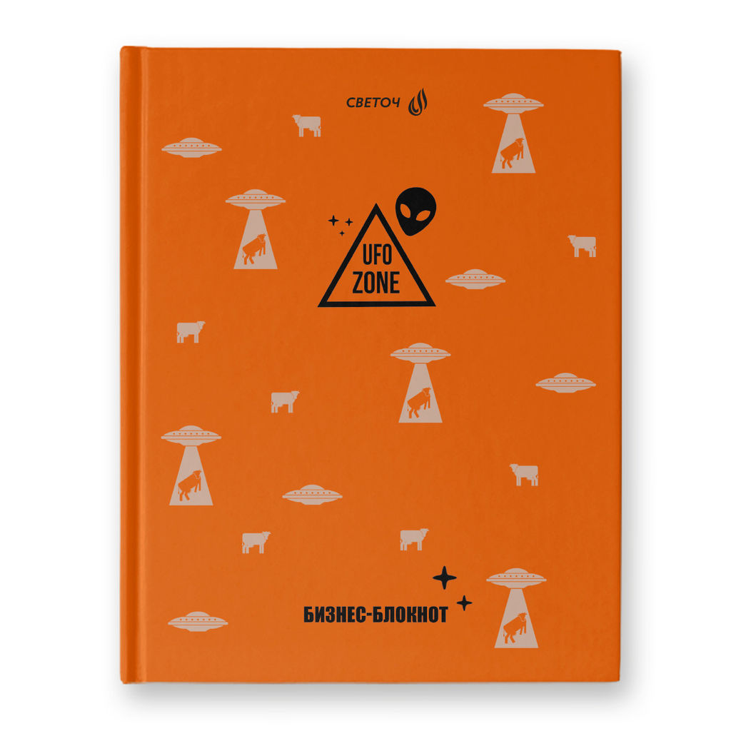 Светоч Бизнес-блокнот, глянцевая ламинация, 80ББТ5_4_5_1 A5+ 80 л. 22 шт. клетка Зона НЛО 000935