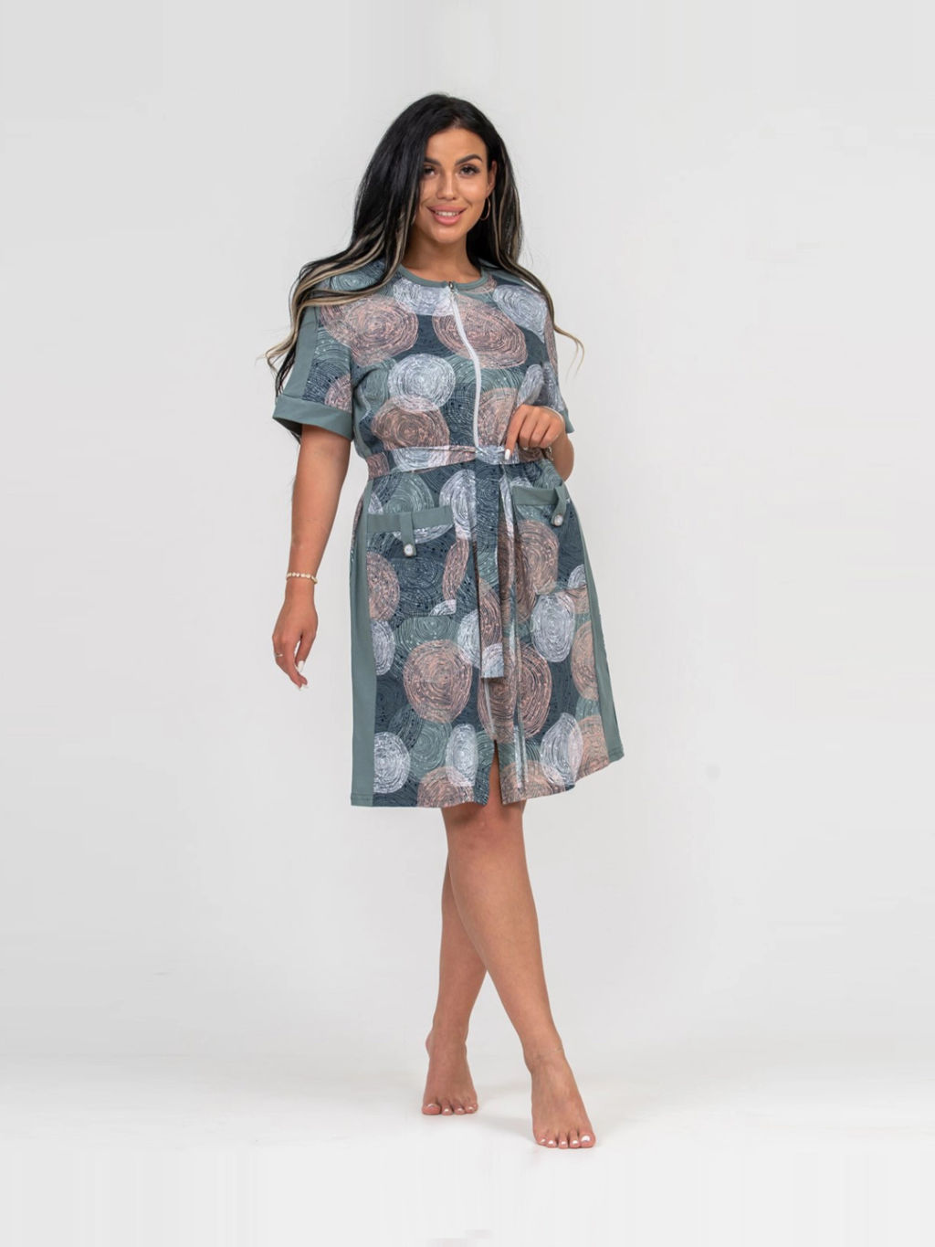 Халат женский, цвет зеленый