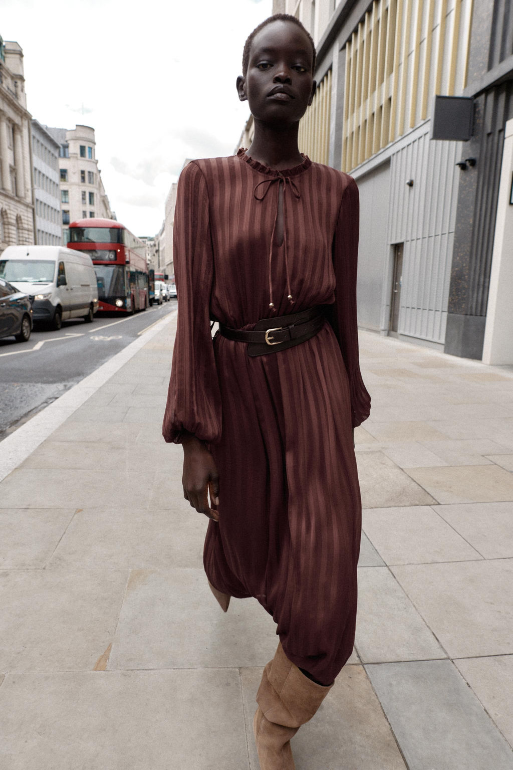 MIDI DRESS WITH BELT