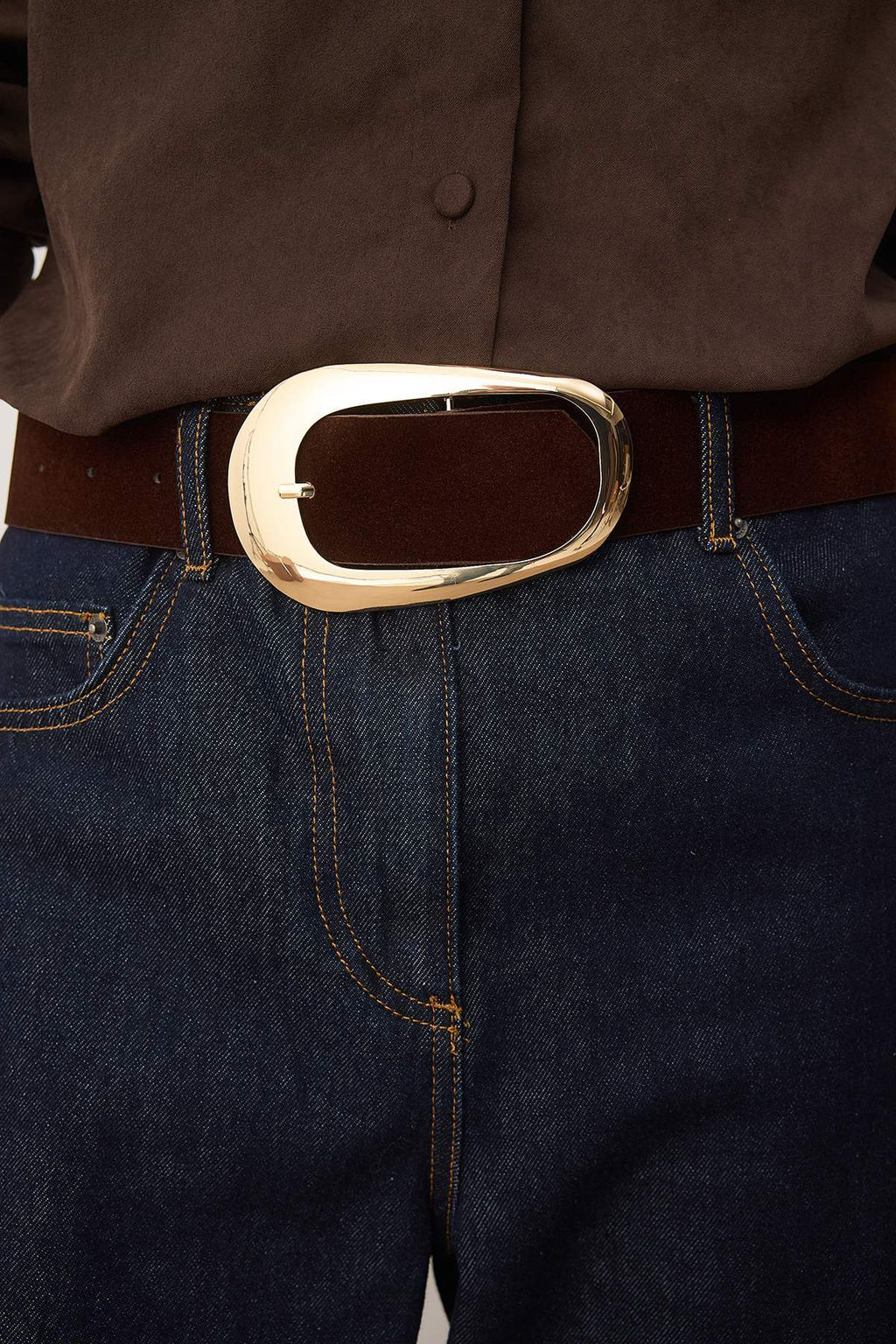 Koyu Kahverengi Suet Kemer TWOAW26KE00016 - Trendyolmilla фото 2