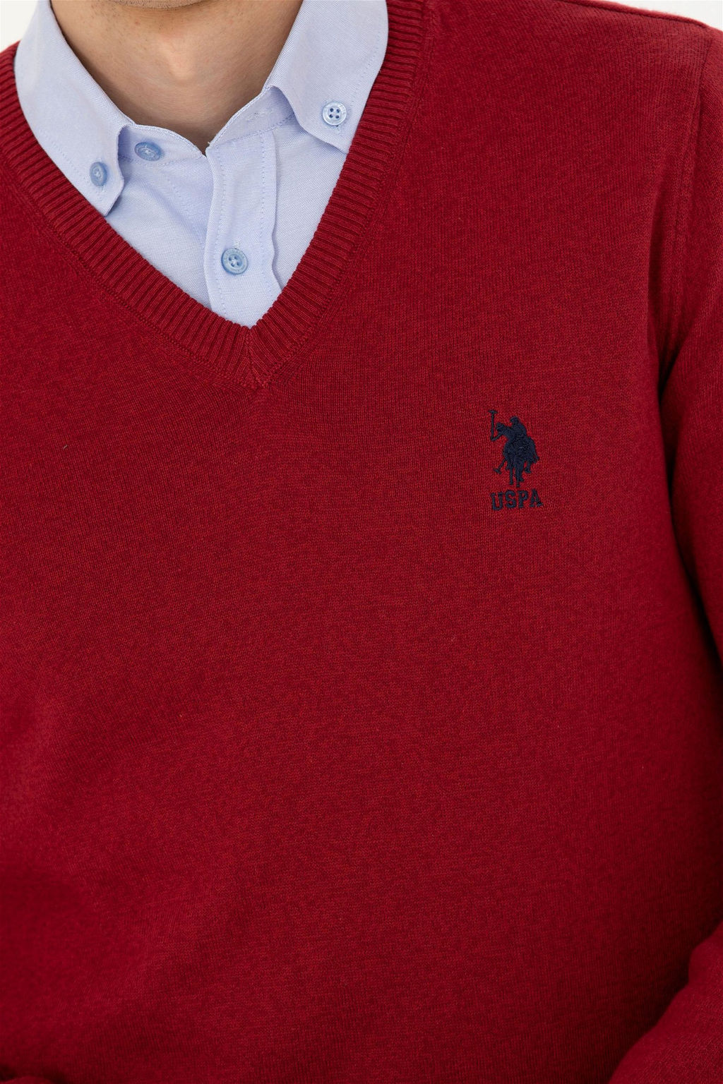 Мужской бордово-красный свитер - U.s. polo assn фото 14
