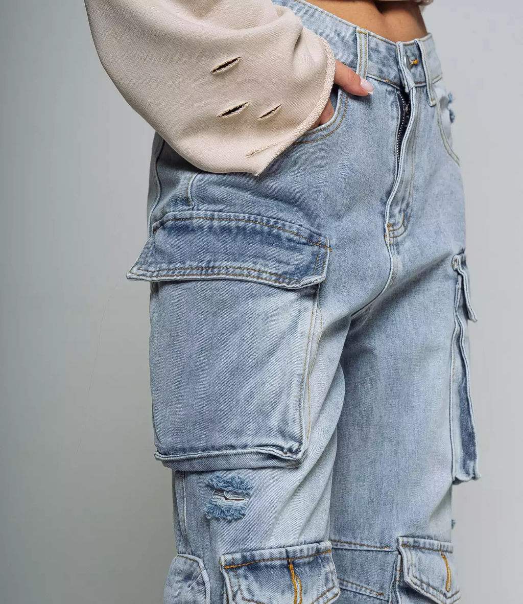 Джинсы #КТ3615, голубой