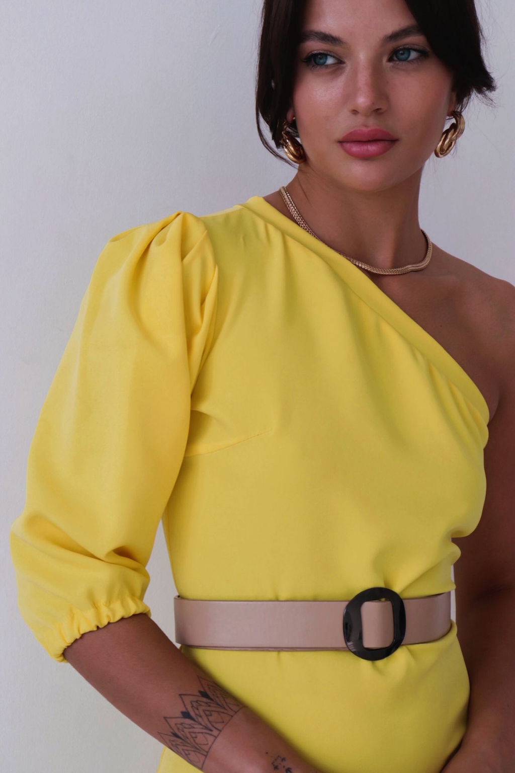 Асимметричное платье лимонное - Martichelli фото 22