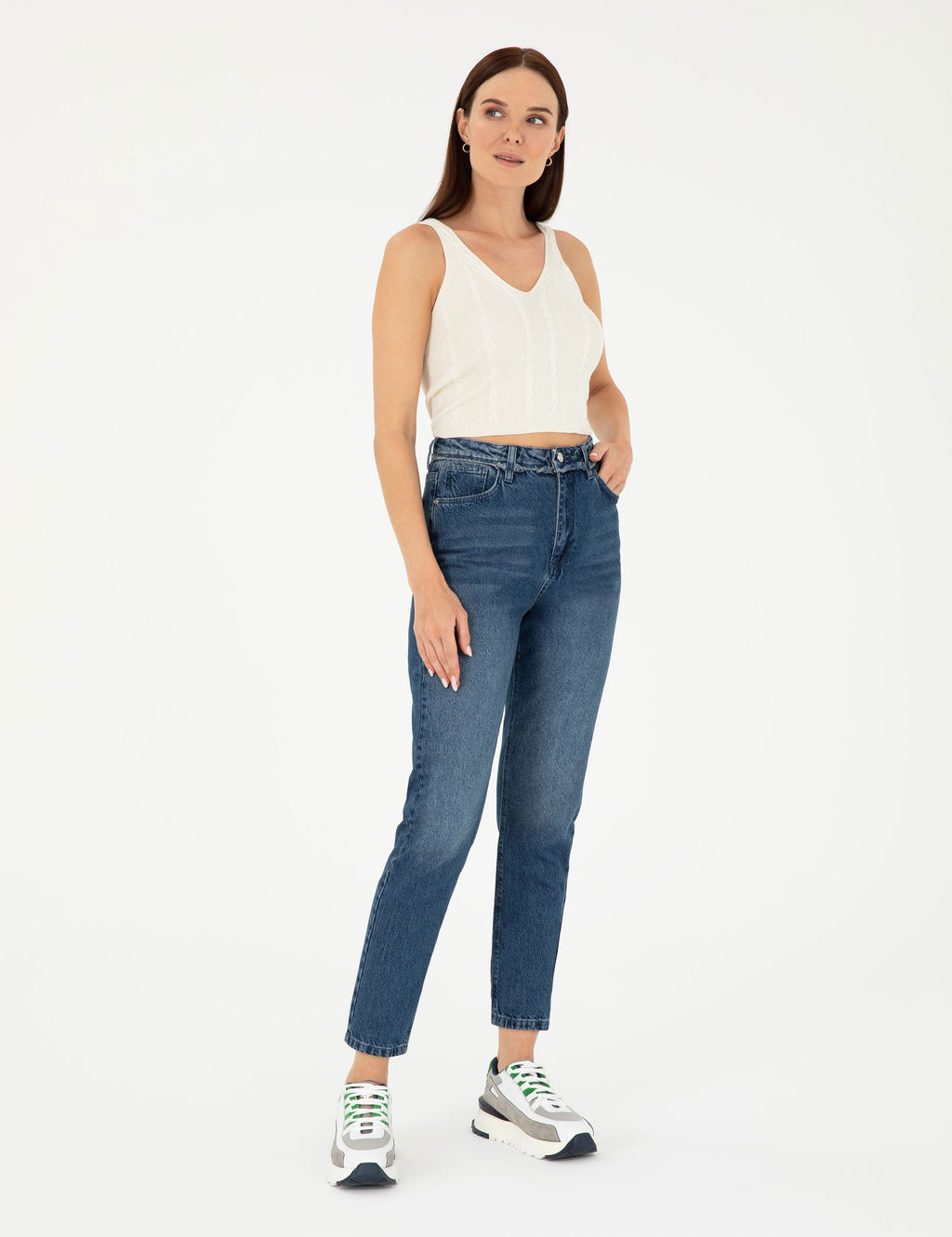 A__k Mavi Mom High Waist Fit Jean Pantolon