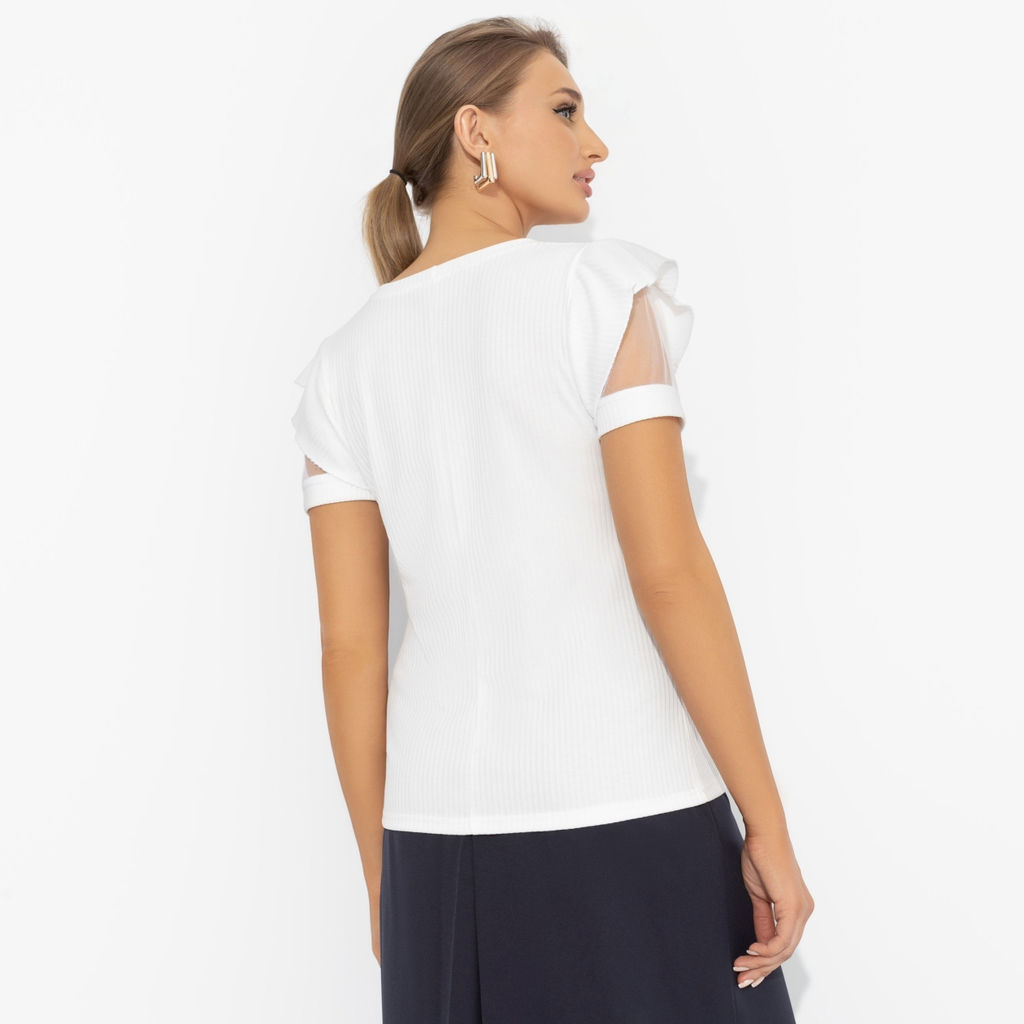 Футболка в рубчик, Высокая мода без усилий (white) - Charutti фото 5