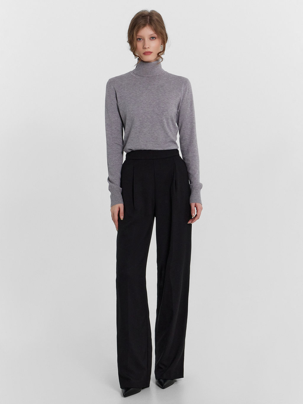 Водолазка женская серая темно -серый меланж 122911 - Mark formelle фото 3