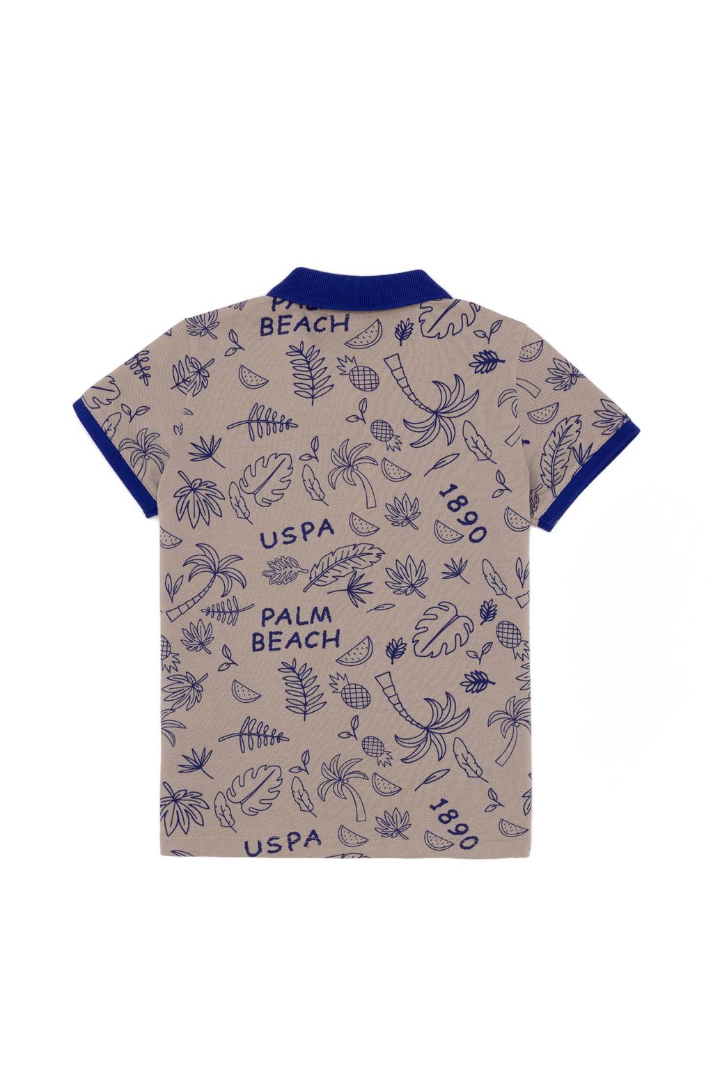 Футболка цвета хаки для мальчиков с воротником-поло - U.s. polo assn фото 2